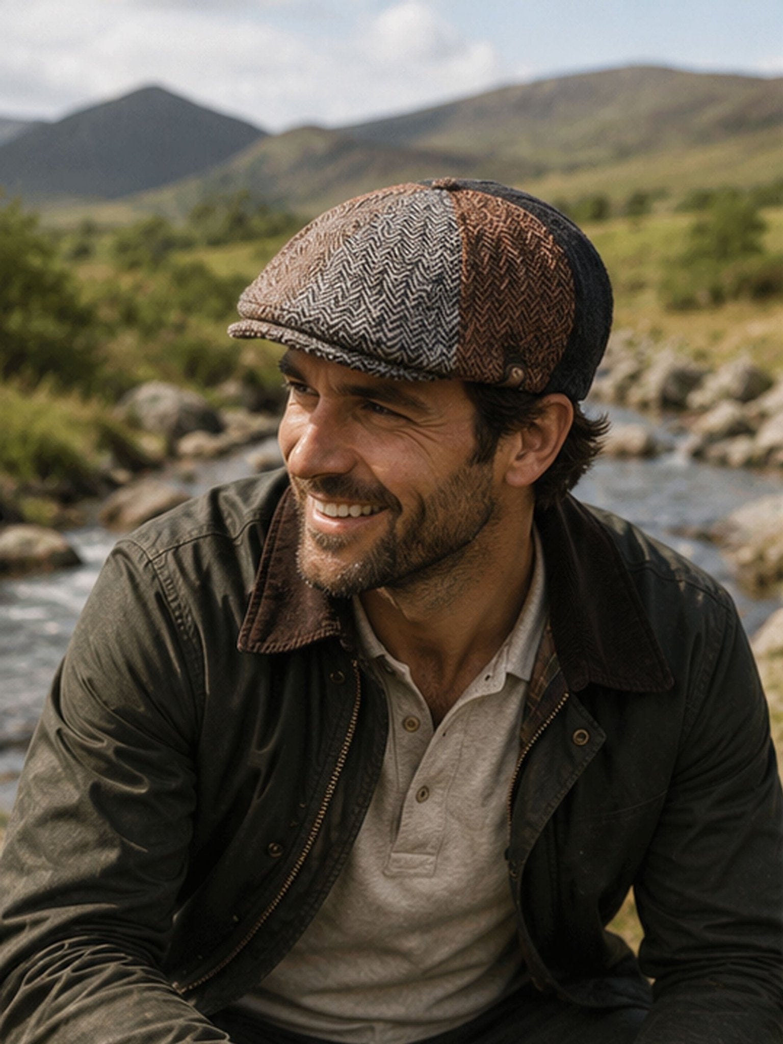 4 Elements Mens Shelby / Gatsby Cap Wool Tweed Hat Baker Boy 8 Panels 4 Elements Clothing Hats