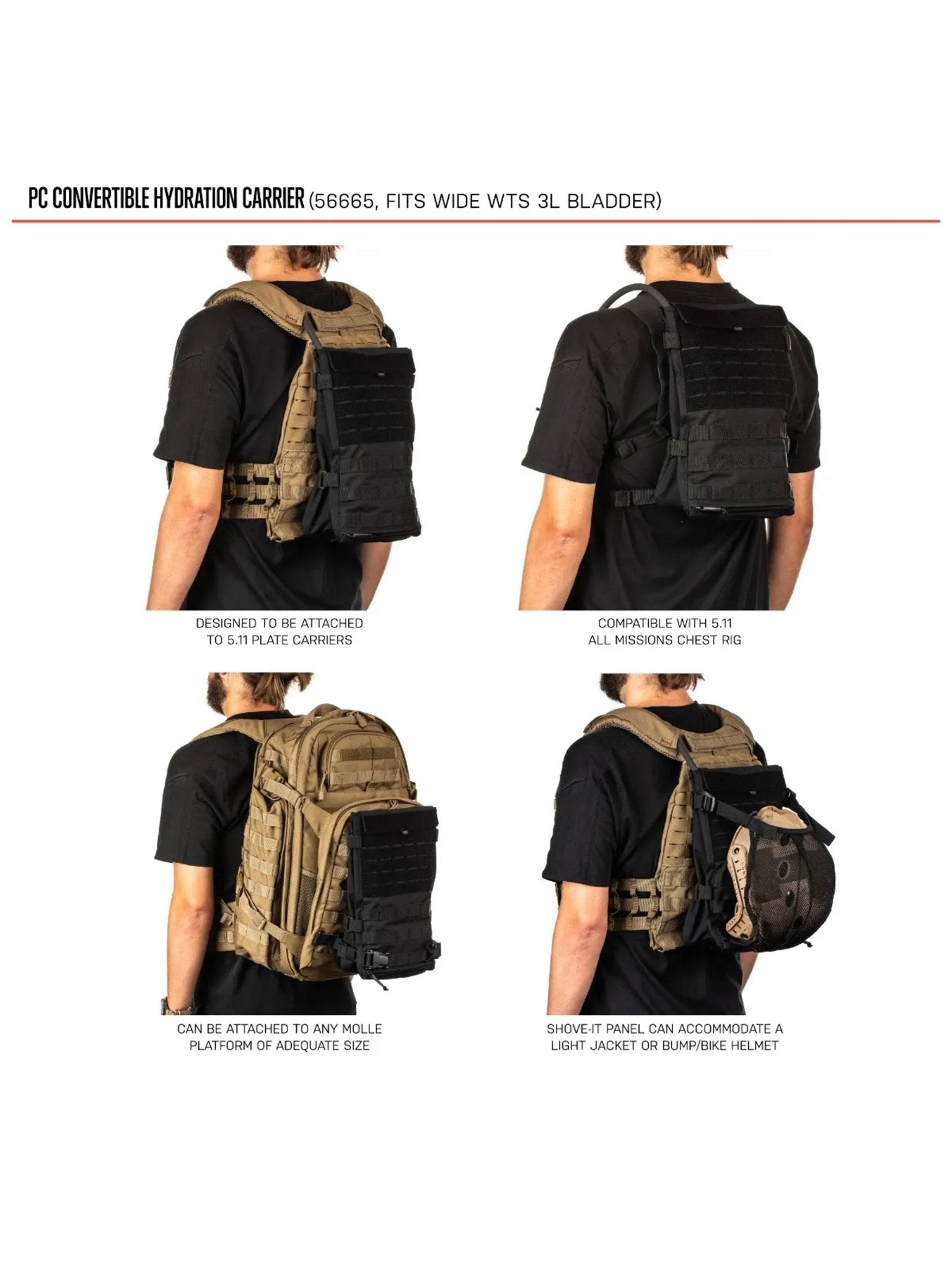 5.11 Tactical - 5.11 PC Convertible Hydration Carrier - Style 56665