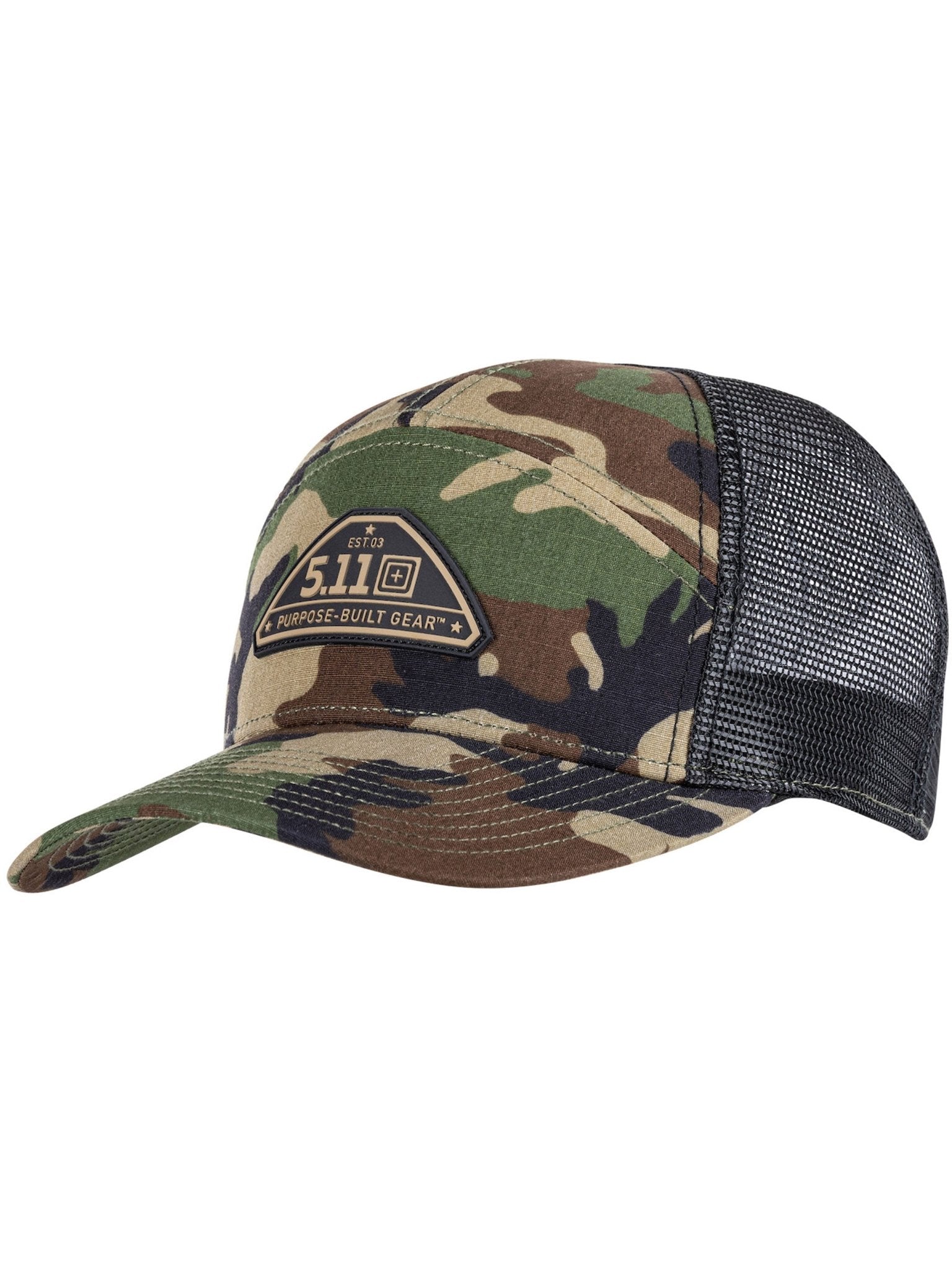 5.11 Tactical - 5.11 Tactical PBG WOODLAND 7 PANEL cap / hat - Polyester / Cotton - Style 89535