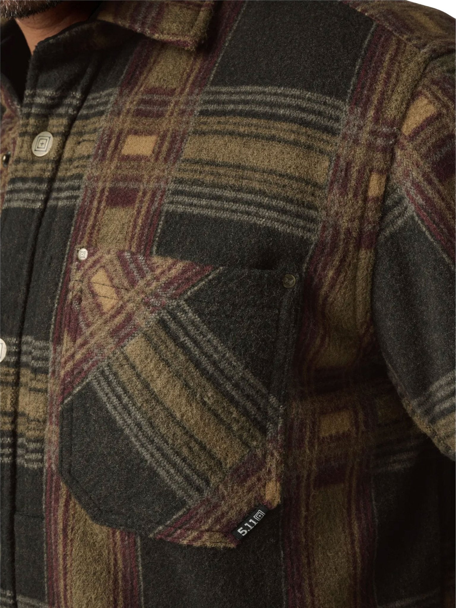 5.11 Tactical - Frontier Shirt / Jacket (Shacket) Long Sleeve mens Shirt - Quilted brushed. 5.11 Tactical Shirt