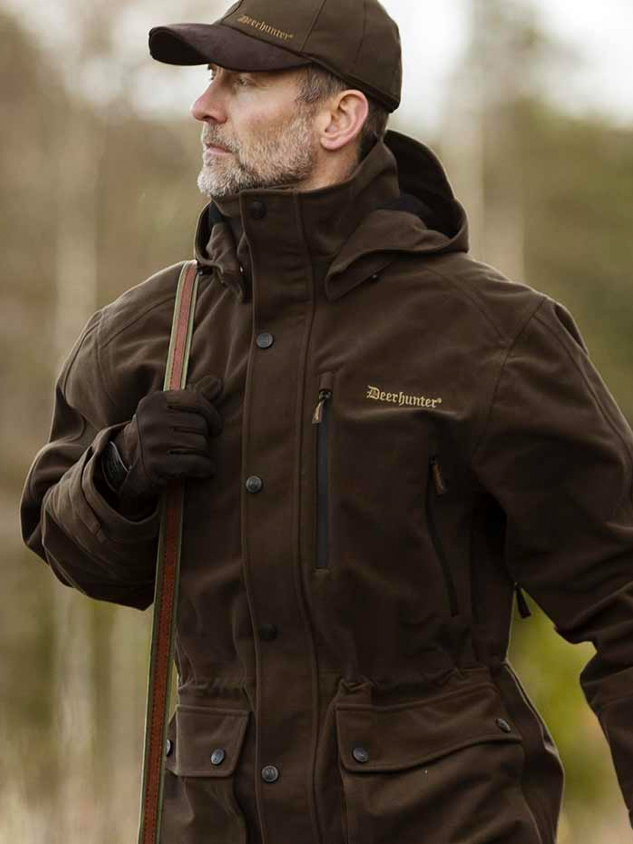 Deerhunter coat gamekeeper pro jacket smock peat with hat