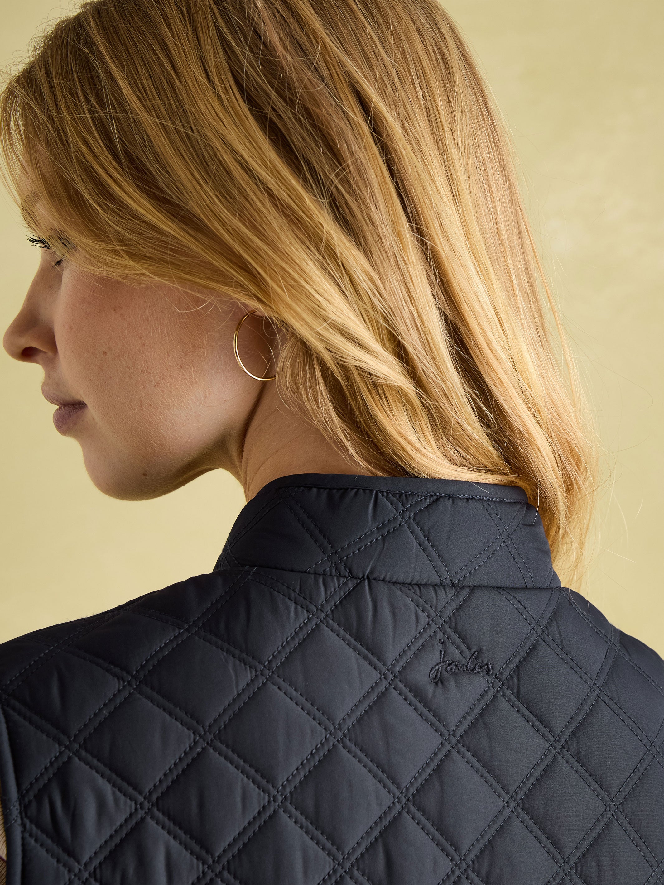Joules - Joules Minx Navy Showerproof Diamond Quilted Gilet ladies waistcoat / bodywarmer