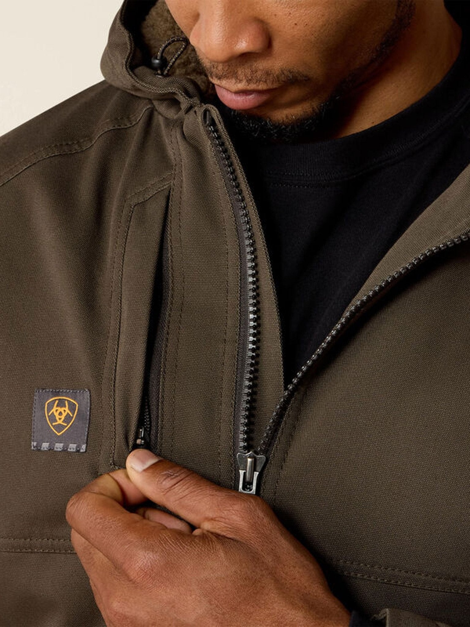 Ariat - Mens Rebar DuraCanvas Jacket / Wind and water resistant sherpa lined coat Ariat