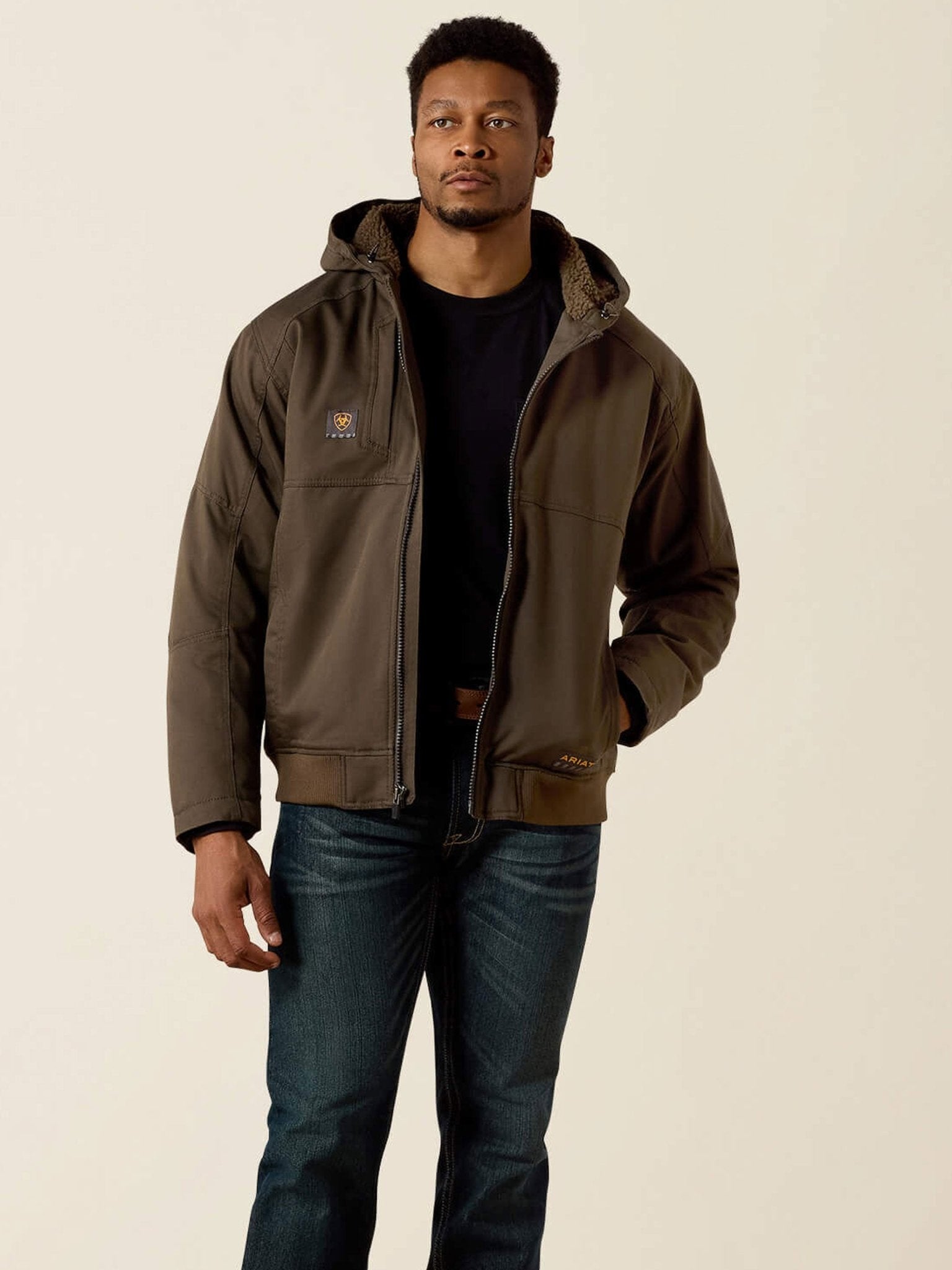 Ariat - Mens Rebar DuraCanvas Jacket / Wind and water resistant sherpa lined coat Ariat