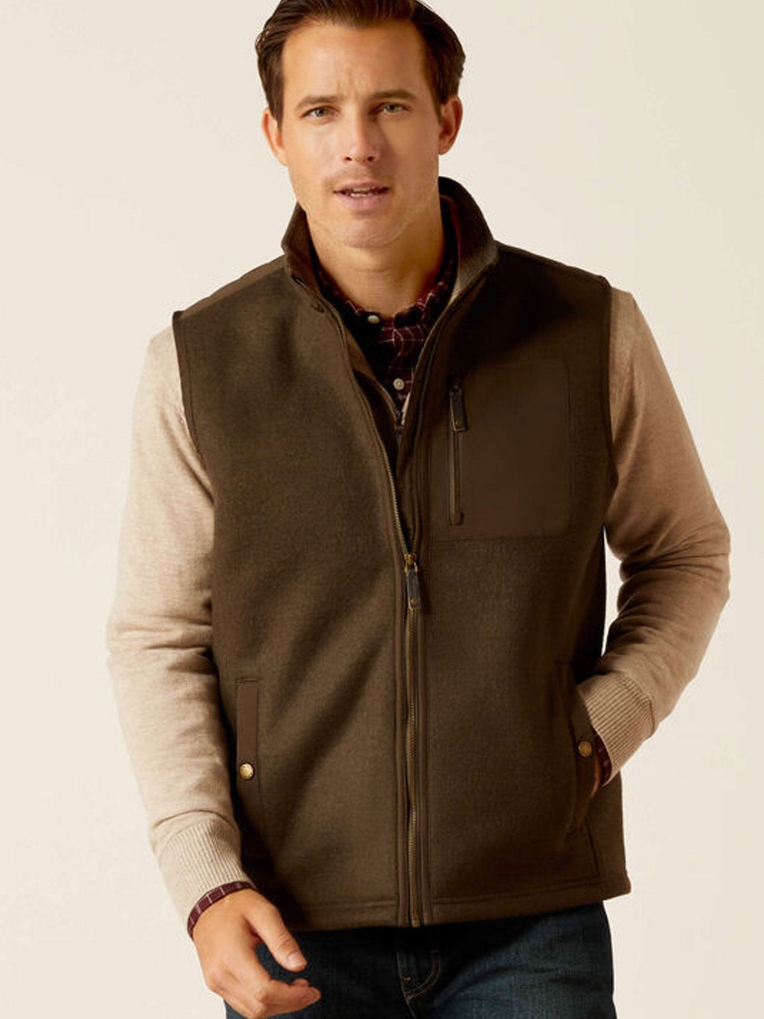 Ariat - Millbrae Mens Gilet Wool Blend - mens bodywarmers / Waistcoat Ariat