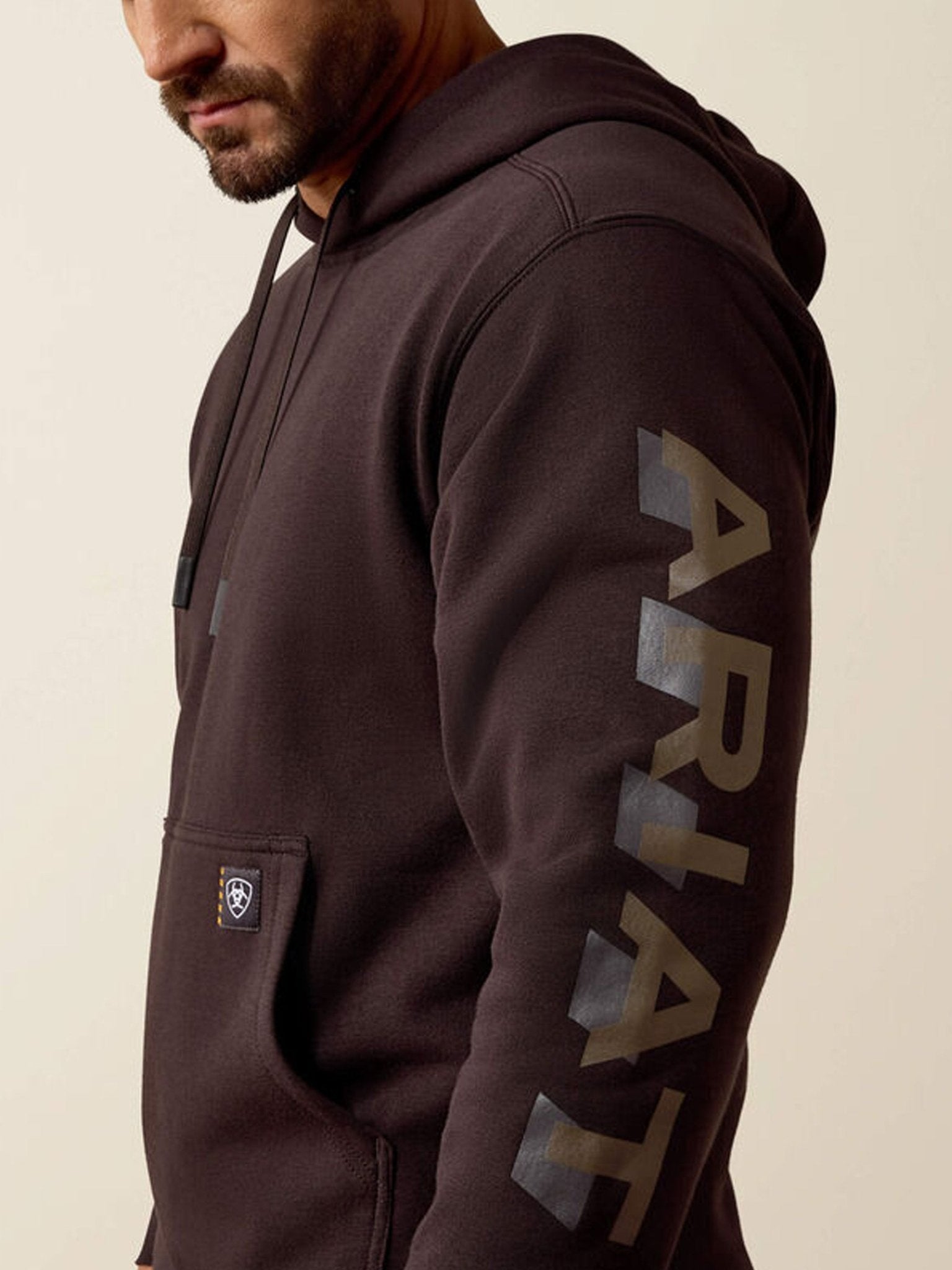 Ariat Rebar Lightweight Logo Mens Hoodie – Durable Workwear Pullover Ariat Knitwear