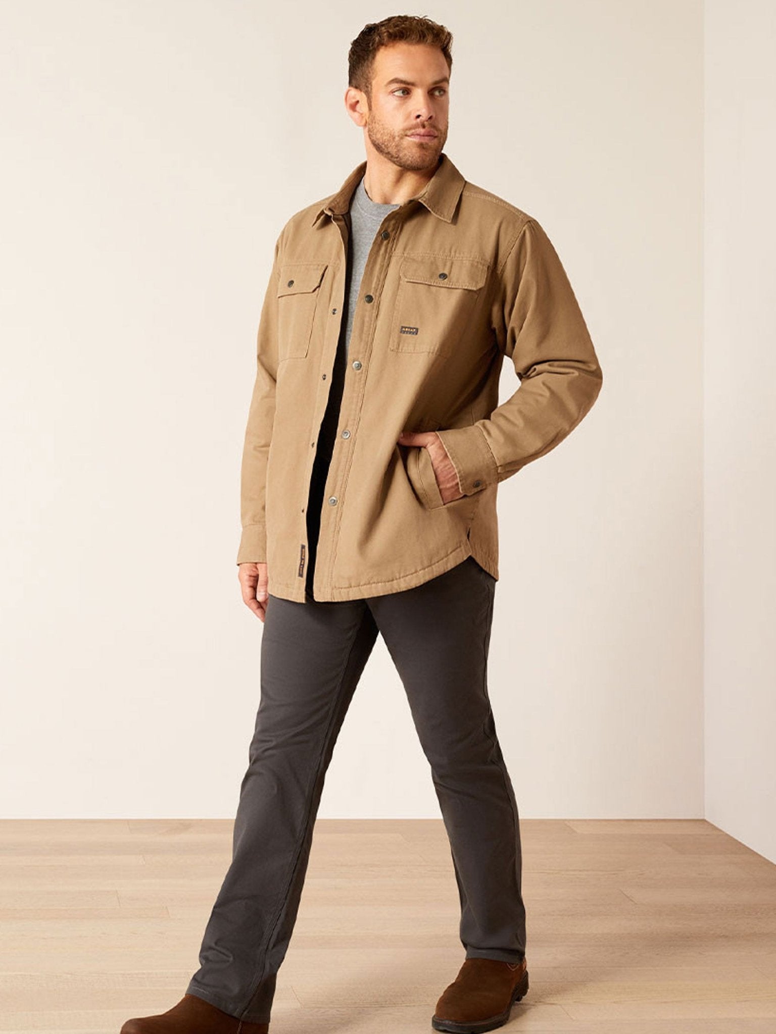 Ariat Rebar Mens Canvas Shirt Jacket – Durable Canvas Work Shacket Ariat Coats & Jackets