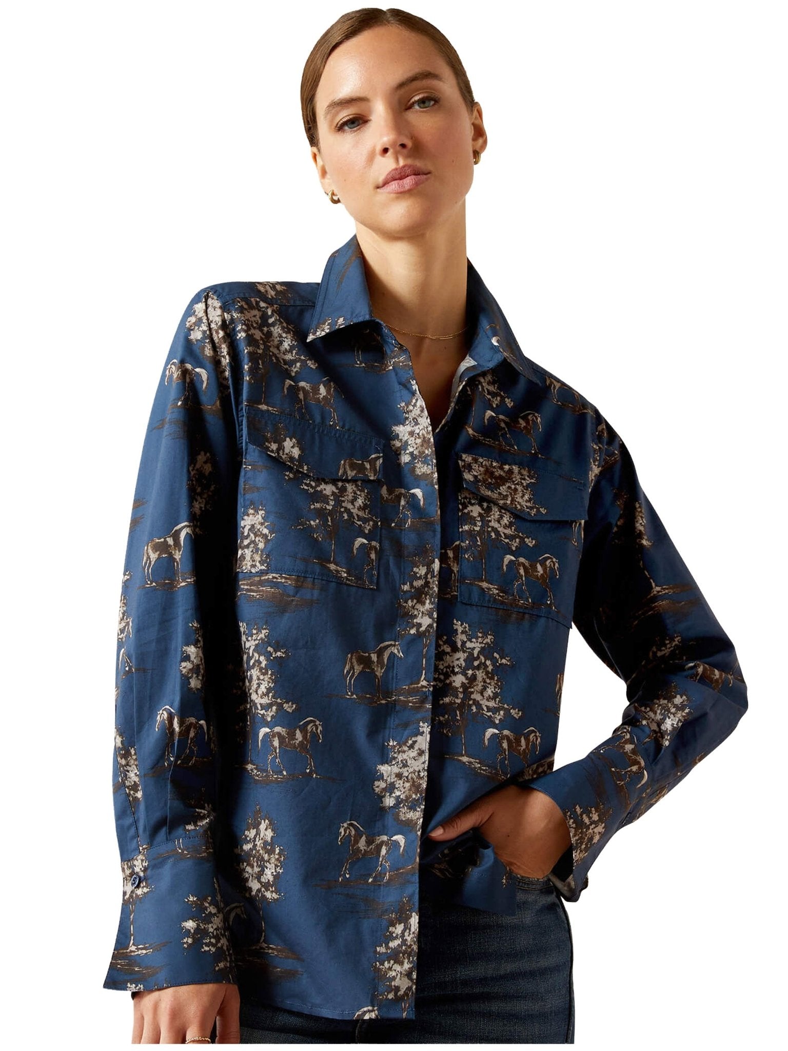 Ariat - Wolseley Ladies Long Sleeve Shirt / womens boxy fit shirt Ariat