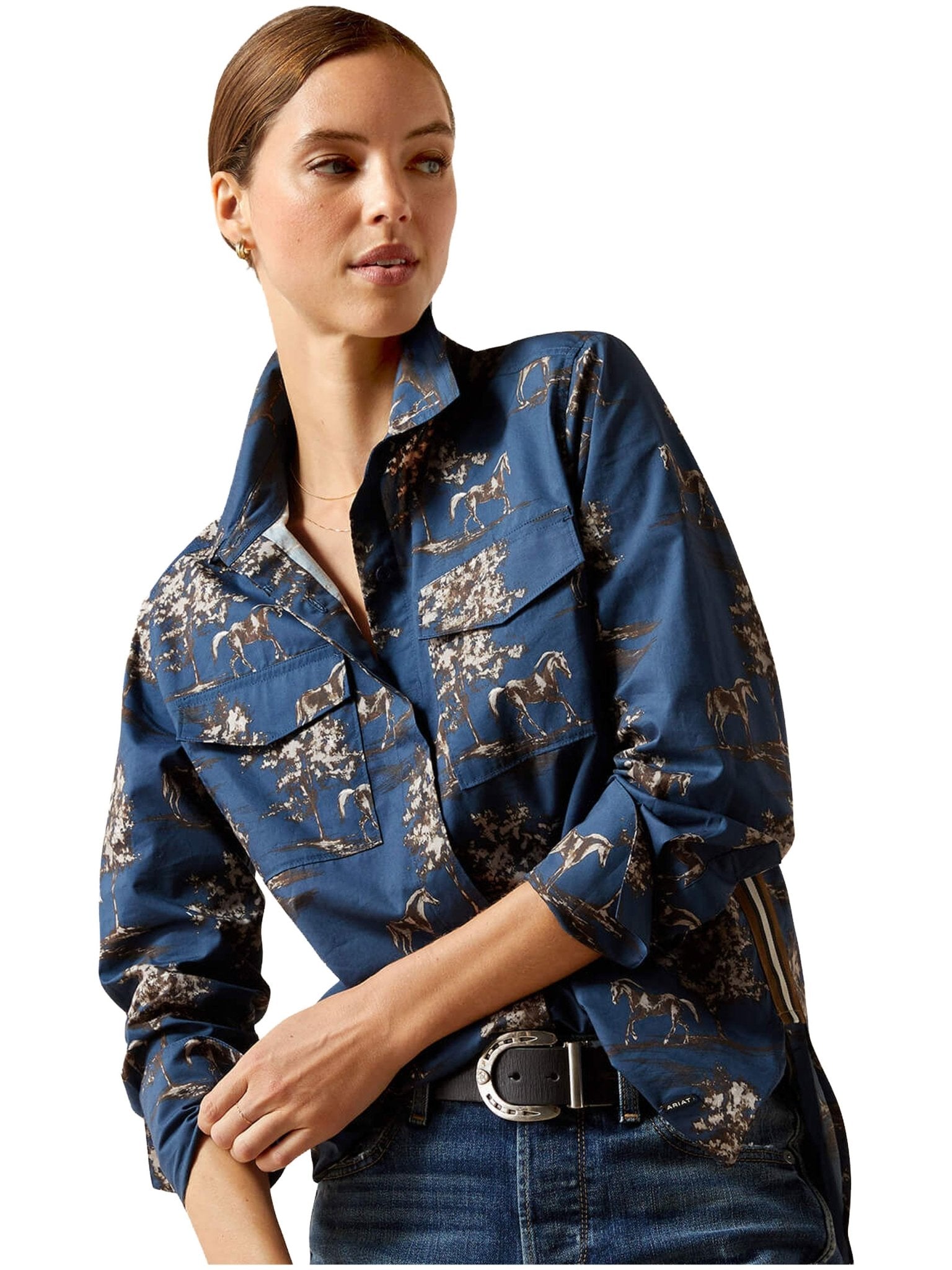 Ariat - Wolseley Ladies Long Sleeve Shirt / womens boxy fit shirt Ariat