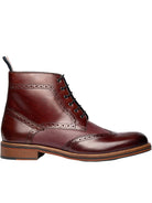Ben Sherman Alfred Mens Lace Up Brogue Boots - Crafted Burnished Leather Ben Sherman