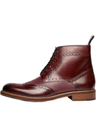 Ben Sherman Alfred Mens Lace Up Brogue Boots - Crafted Burnished Leather Ben Sherman