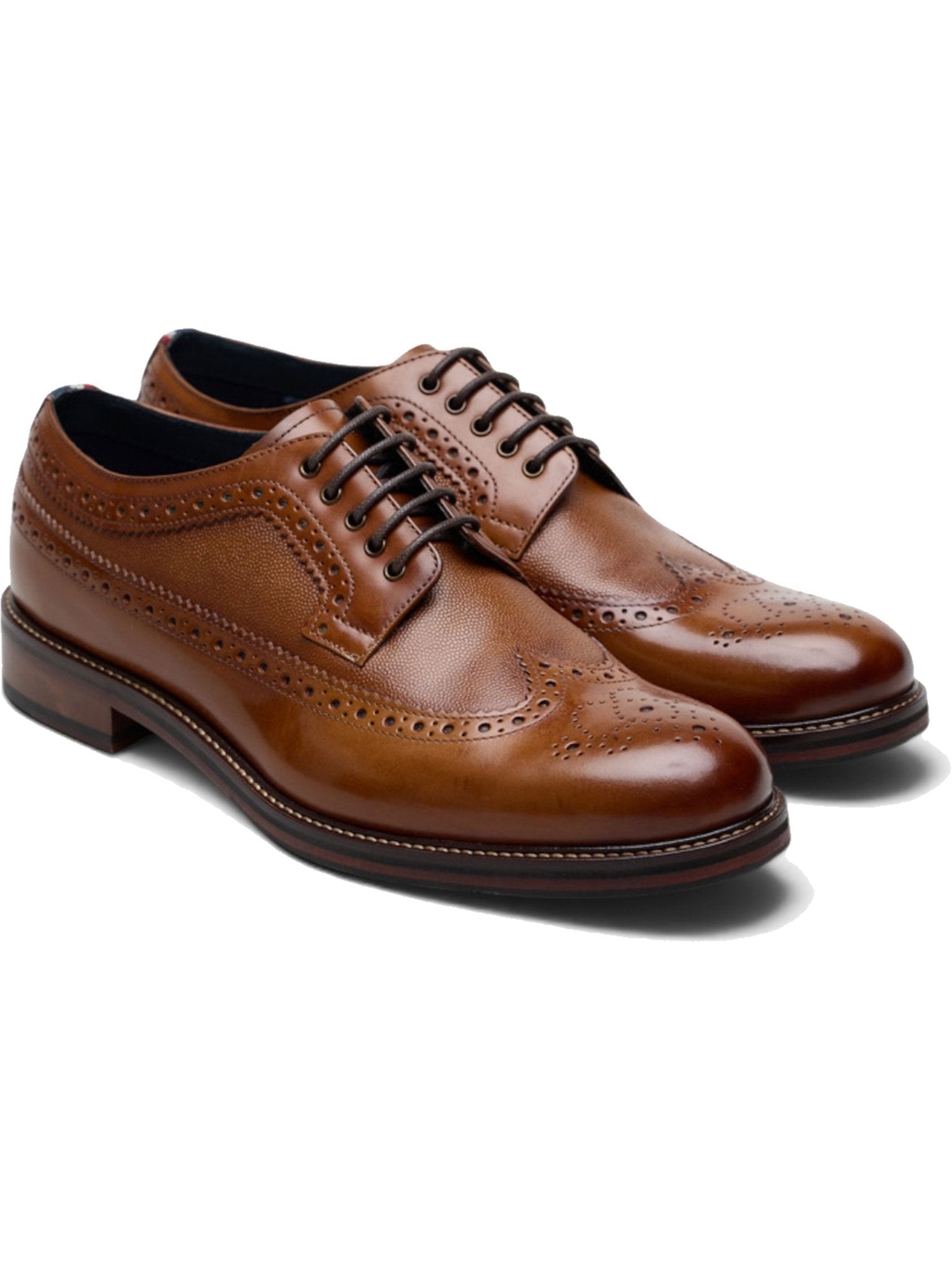 Ben Sherman Archie Mens Lace Up Brogue Shoes - Crafted Burnished Leather Ben Sherman Shoes