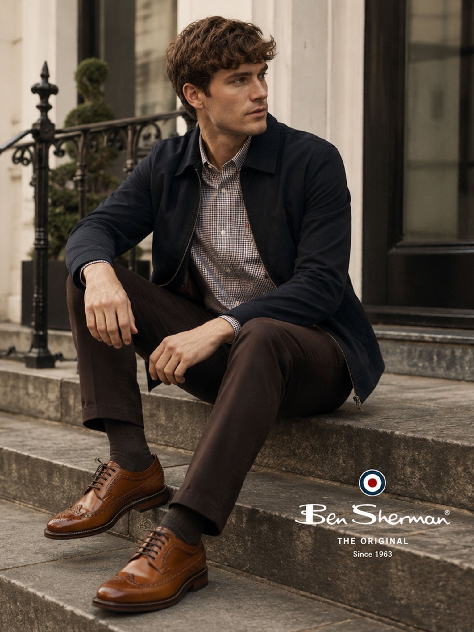 Ben Sherman Archie Mens Lace Up Brogue Shoes - Crafted Burnished Leather Ben Sherman Shoes