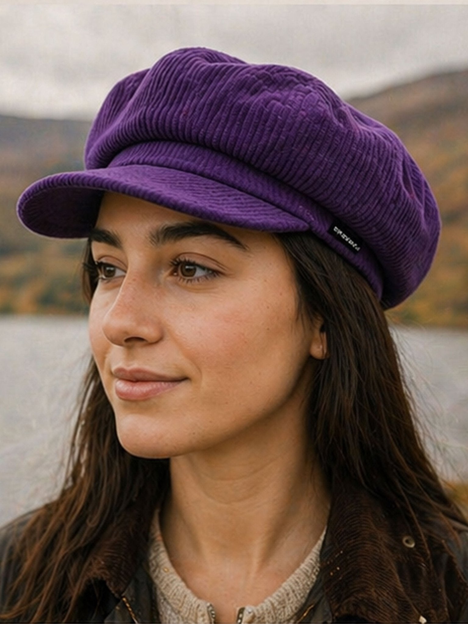 Craggi Baker boy Hat Purple Cord Newsboy peaky Cap ladies headwear CRAGGI Hats