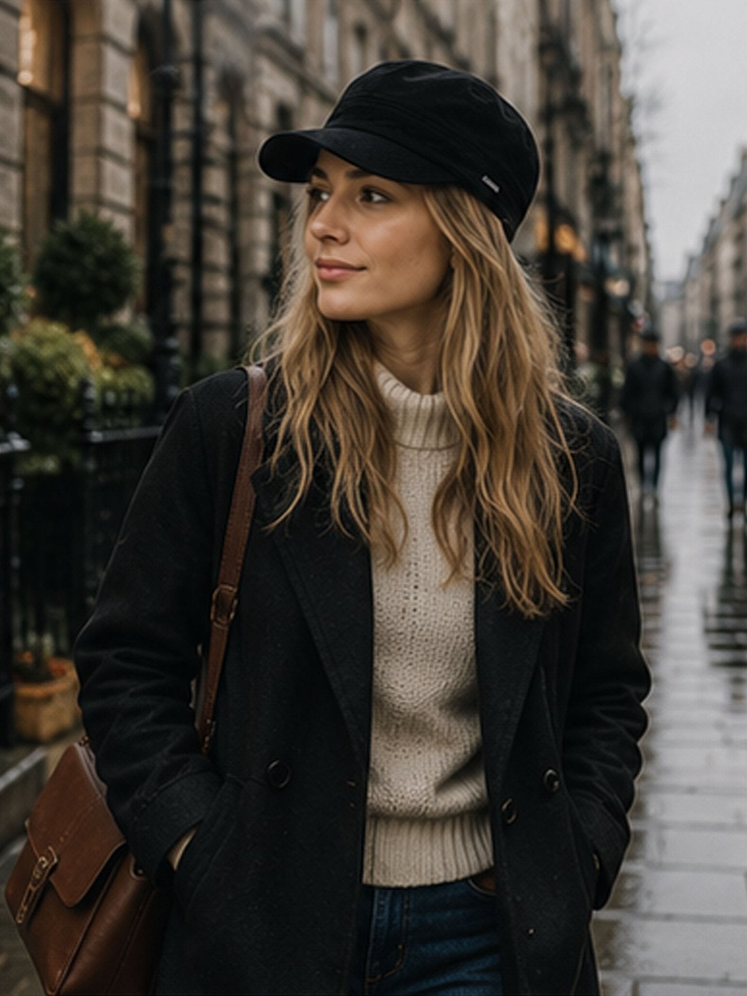 Craggi Black Velvet Newsboy Cap for Women – ladies Baker Boy Hat | Peaky Blinders Style Flat Cap | Soft Gatsby Hat for Casual, Festival & Smart Wear CRAGGI Hats