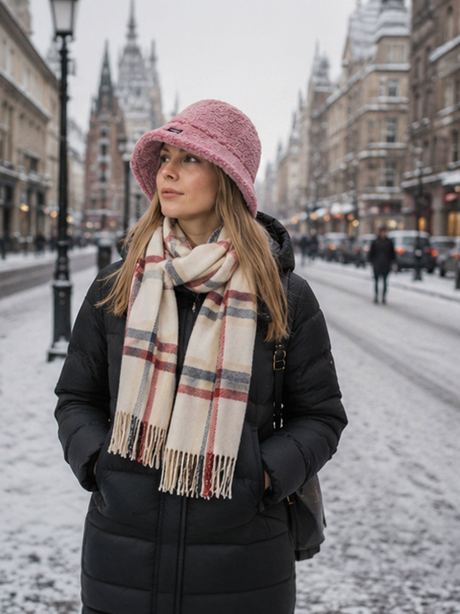 Craggi Ladies Polla Pink Bucket Hat in Pink Sherpa Borg Teddy Feel CRAGGI Hats
