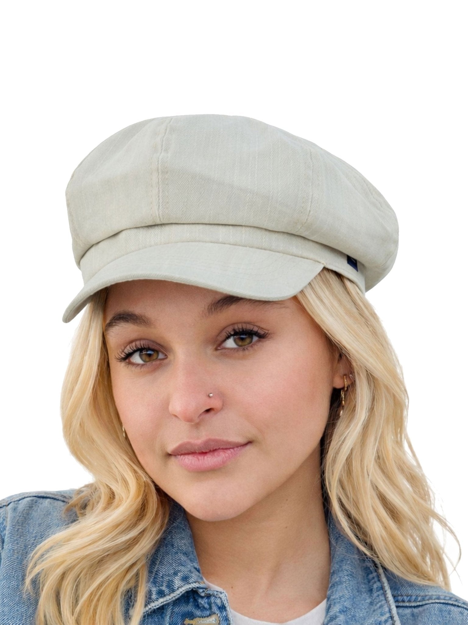 Craggi Ladies Stone Denim Baker Boy Hat. Womens Newsboy Cap CRAGGI Hats