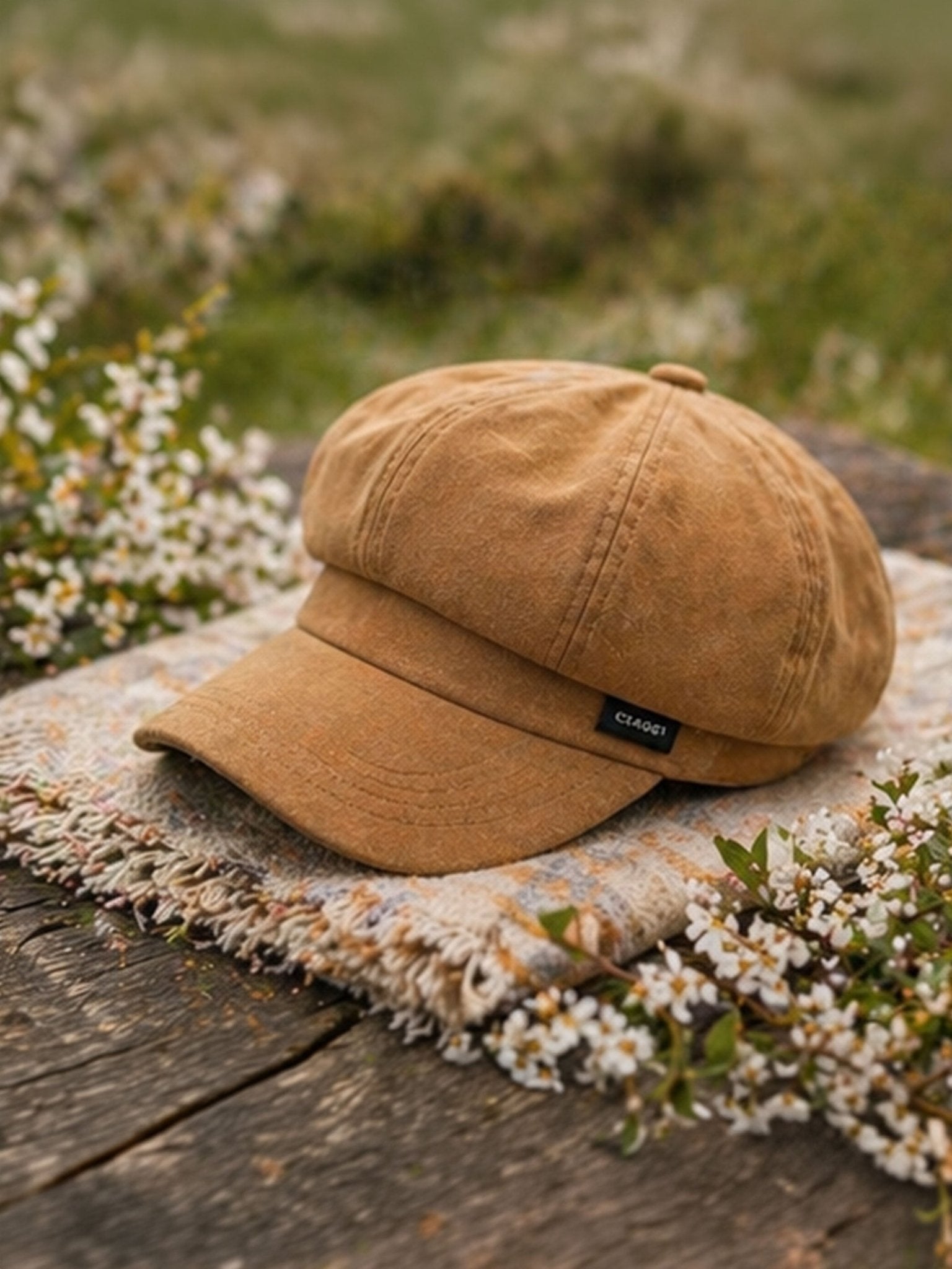 Craggi Ladies Velvet Gold Brown Baker Boy Hat. Womens Newsboy Cap CRAGGI Hats