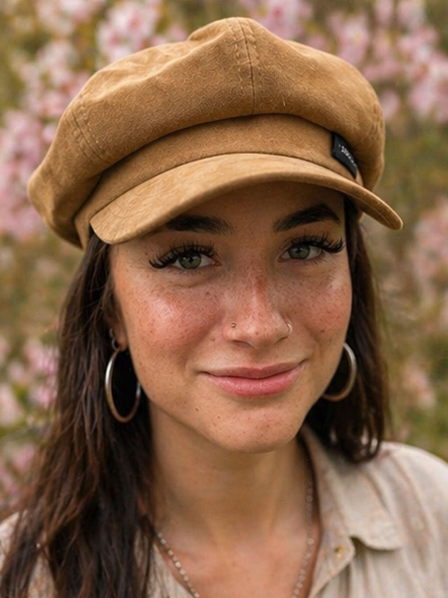 Craggi Ladies Velvet Gold Brown Baker Boy Hat. Womens Newsboy Cap CRAGGI Hats