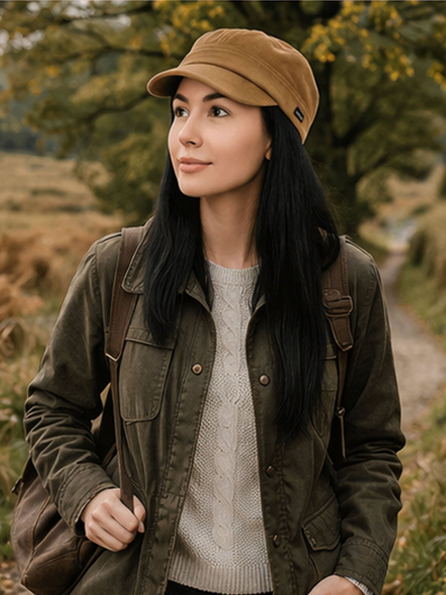 Craggi Ladies Velvet Newsboy Cap in Gold Velvet, Shelby Womens Hat CRAGGI Hats