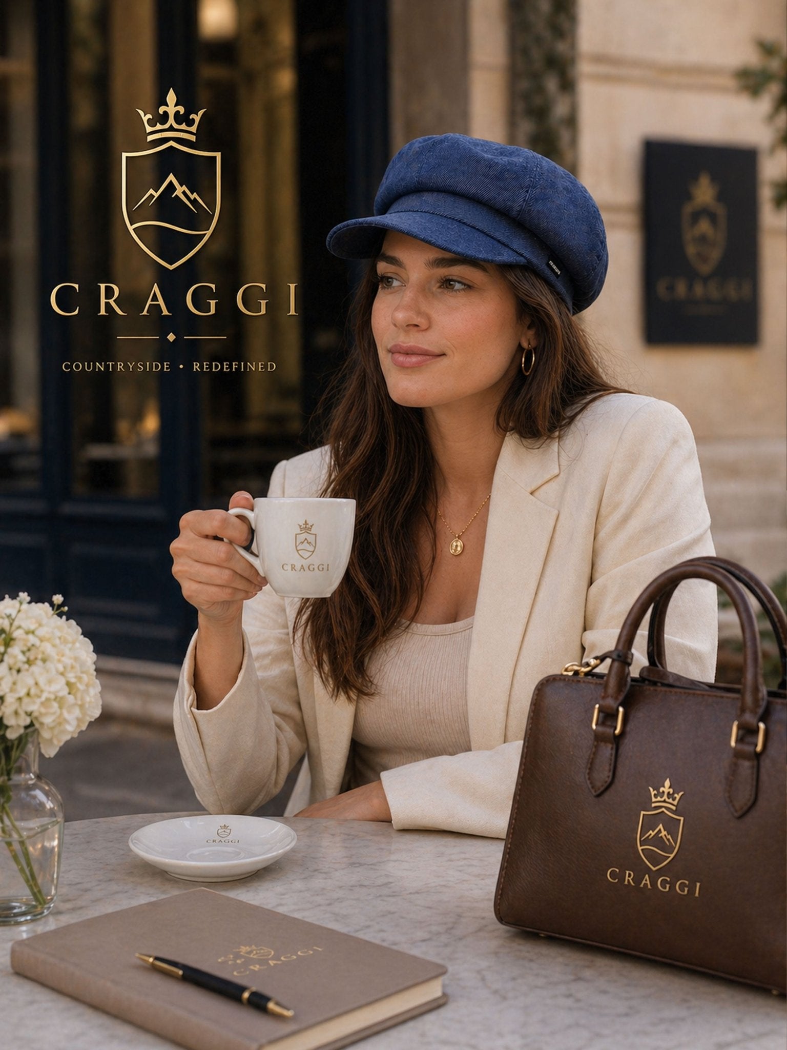 Craggi Mens & Ladies Denim Baker Boy Cap Blue Denim Newsboy Hat CRAGGI Hats