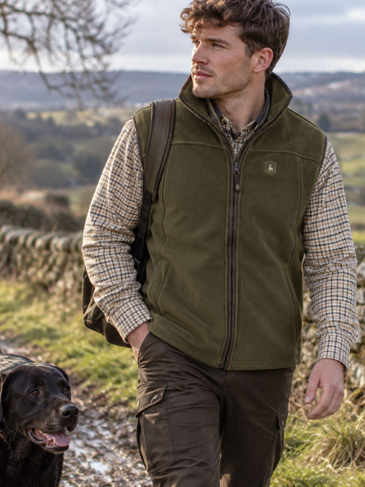 Deerhunter Eagle Men's Fleece Gilet | Stretch Bodywarmer Waistcoat Deerhunter Fleece & Gilet