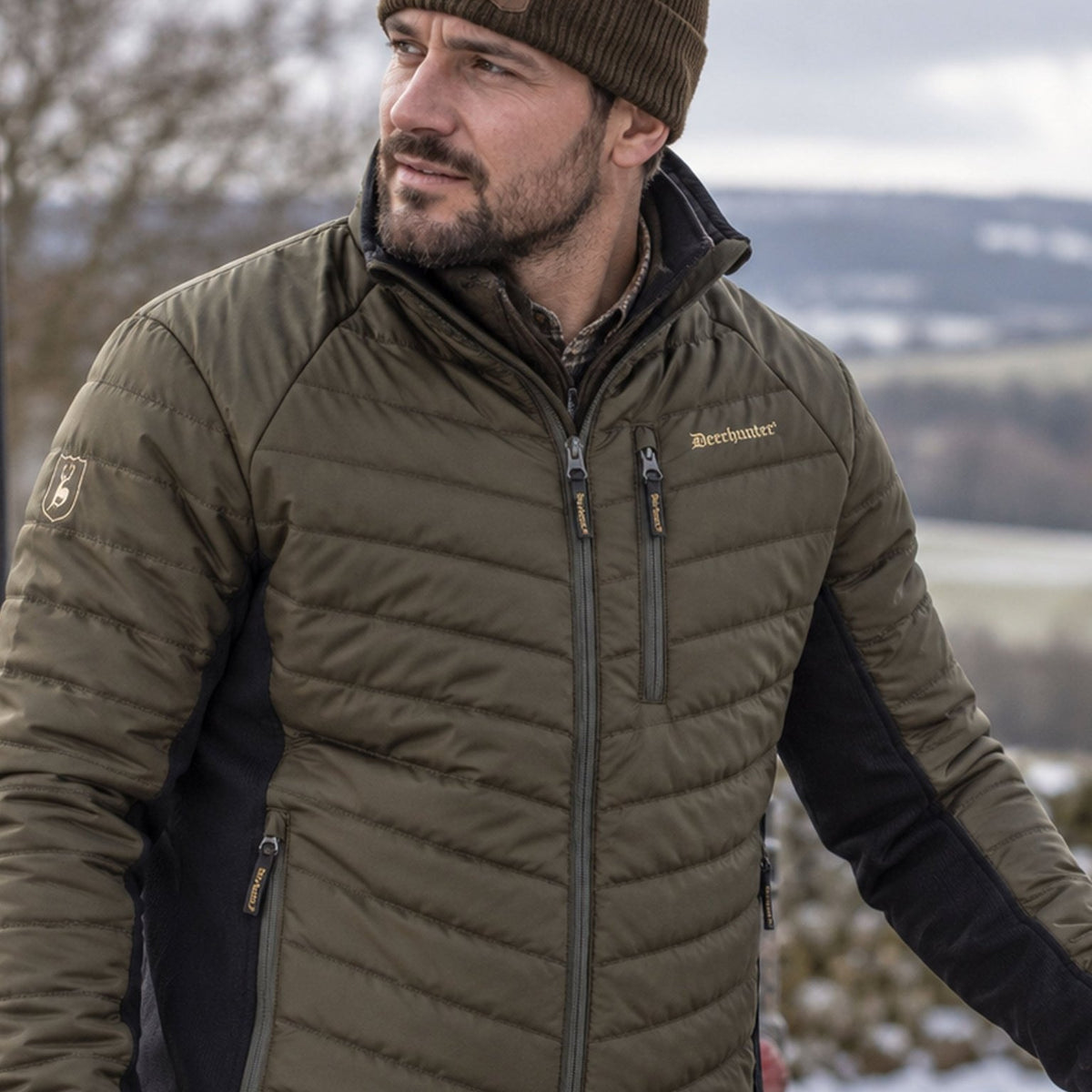 Deerhunter Moor Padded Jacket with softshell / mens coat Deerhunter Outerwear
