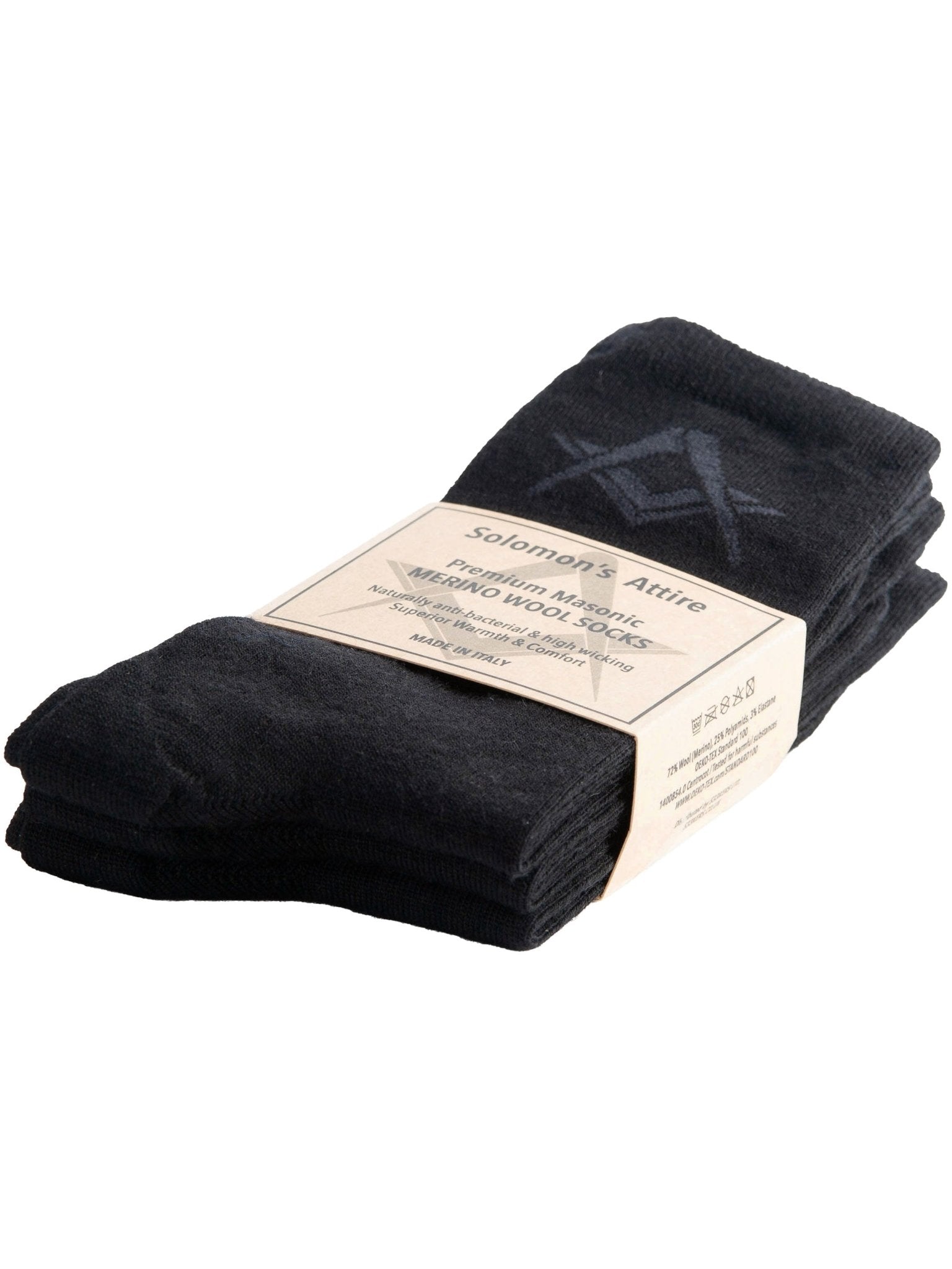 Freemason Masonic regalia Merino Wool Socks - 3 Pack - Made In Italy (72% merino) Masonic Regalia