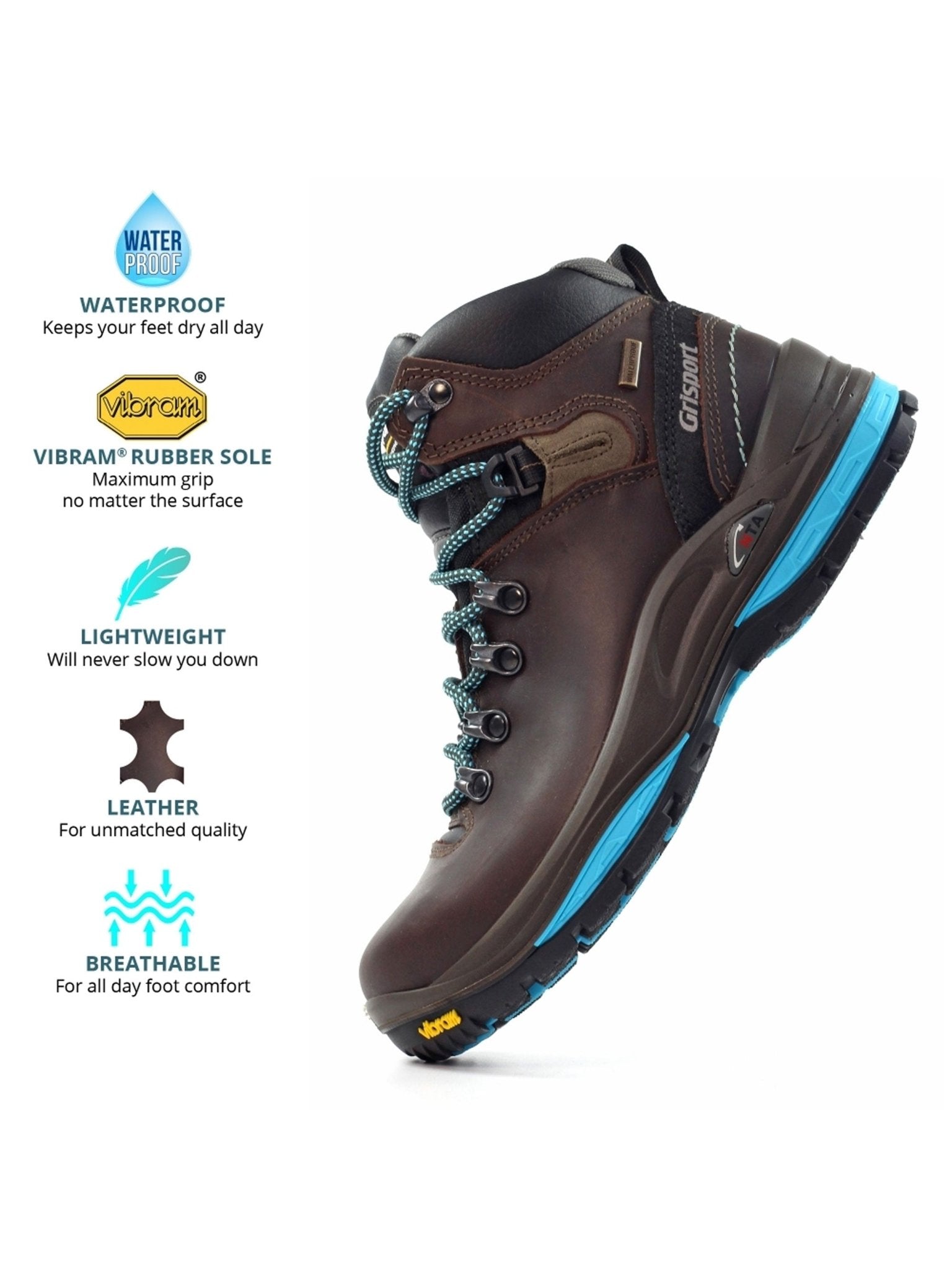 GriSport - GriSport Lady Glide Waterproof Hiking Boot with Vibram Sole - Ladies
