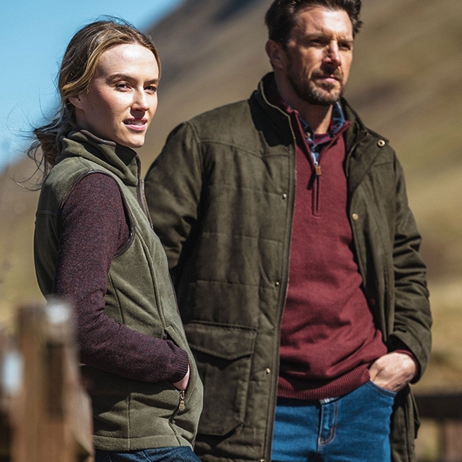 Hoggs of Fife - Mens Falkirk 1/4 Zip mens Pullover / mens Jumper 100% Cotton