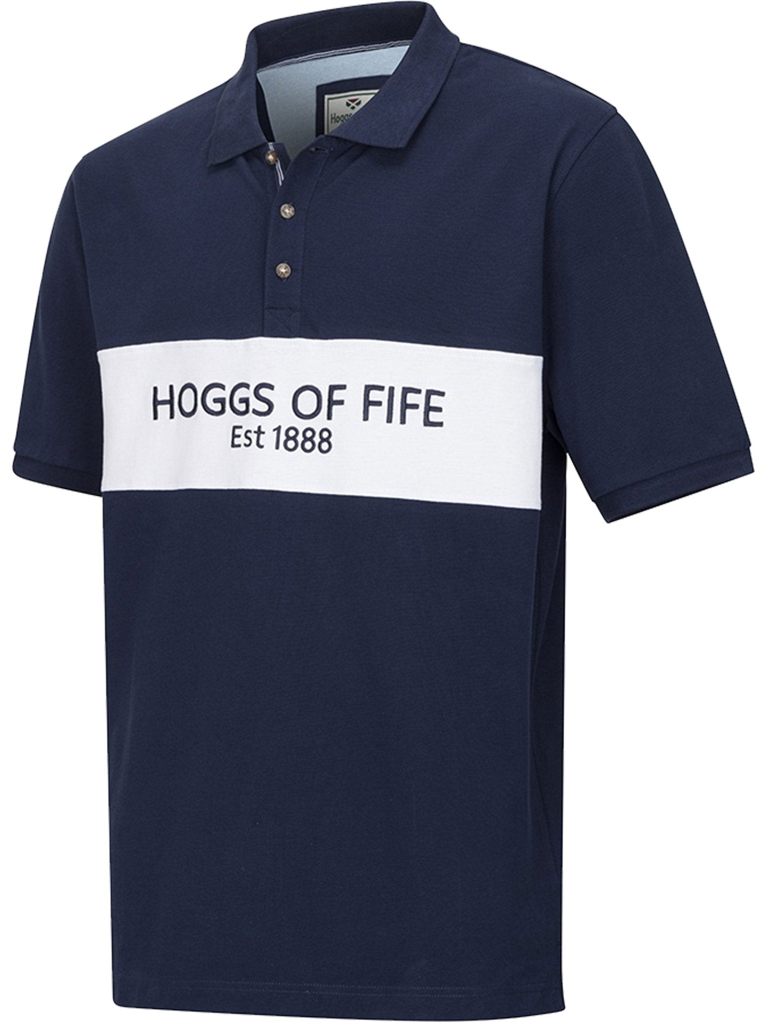 Hoggs of Fife Mens Pique Polo Shirt 100% Cotton Block colour (Stewart)
