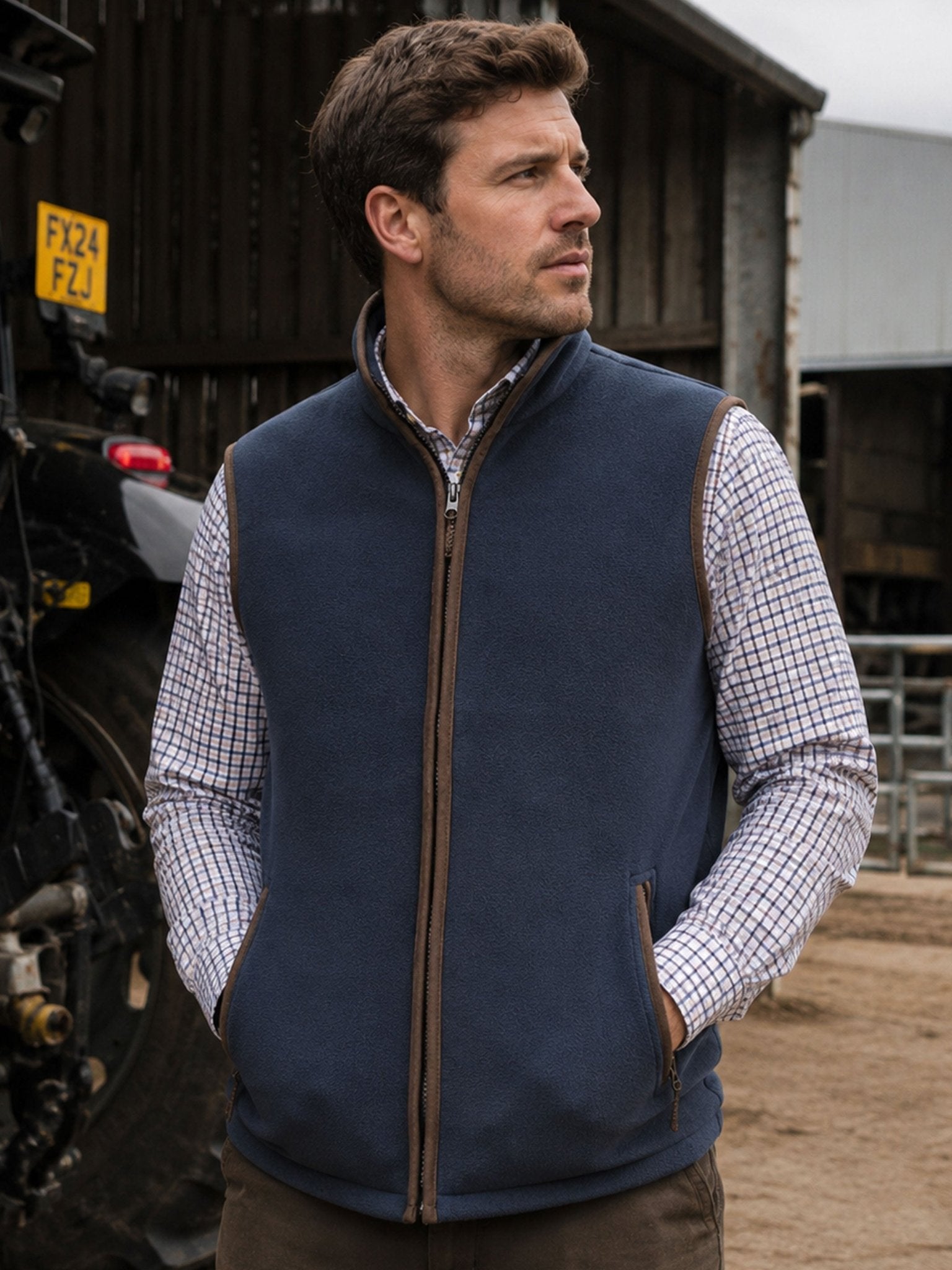 Hoggs of Fife Woodhall Fleece Men’s Gilet - mens bodywarmers / Waistcoat Hoggs of Fife Fleece & Gilet