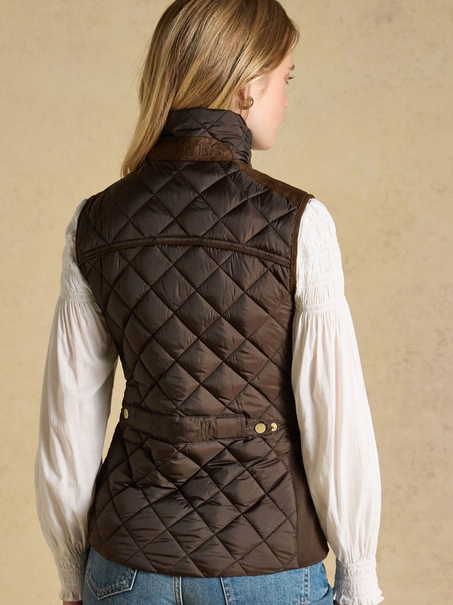 Joules Braemar Luxe Ladies Gilet Showerproof Quilted waistcoat Joules Fleece & Gilet