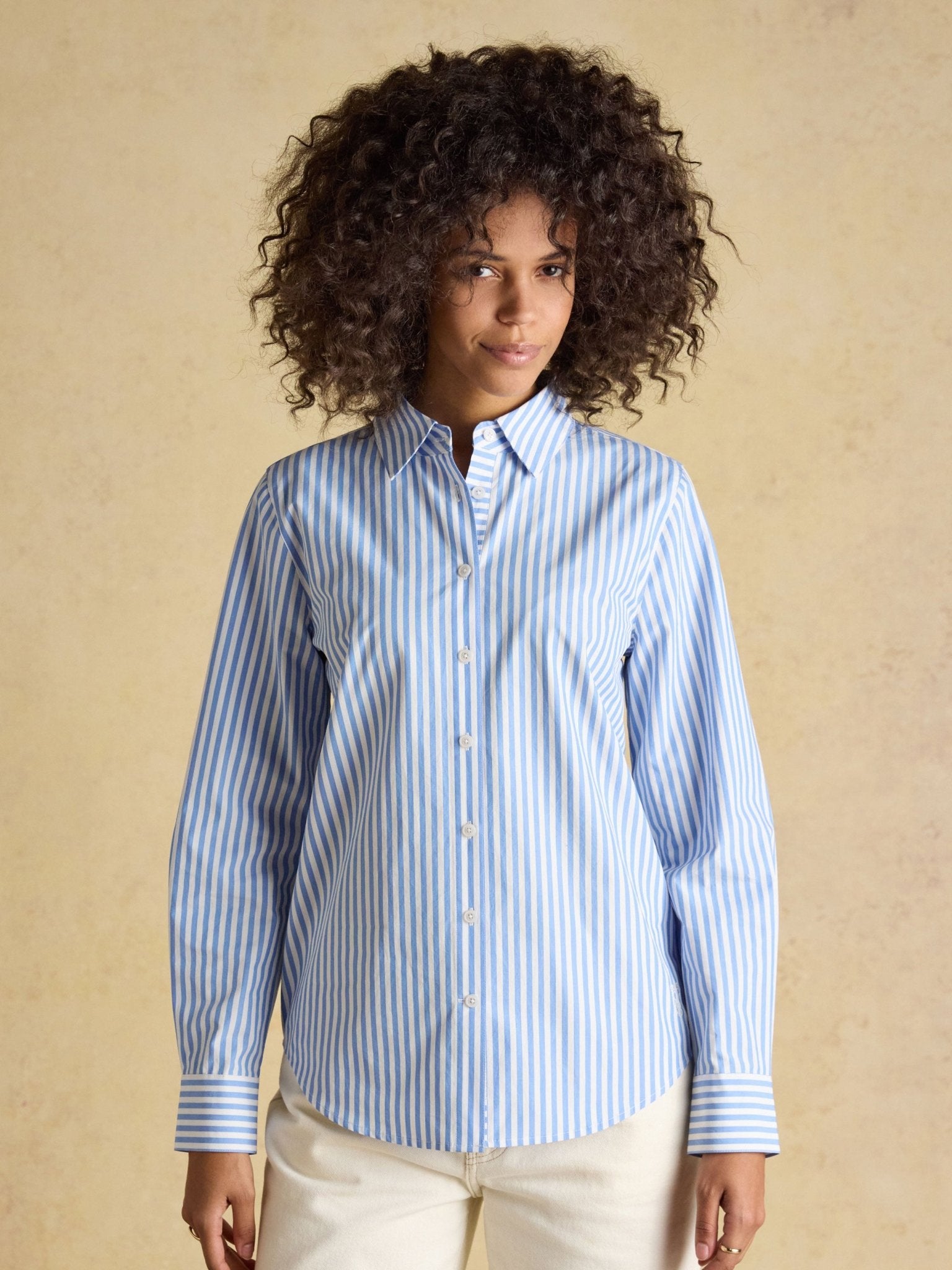 Joules Classic Poplin Shirt for ladies – Womens Long Sleeve Cotton Button-Up blouse Joules Shirt