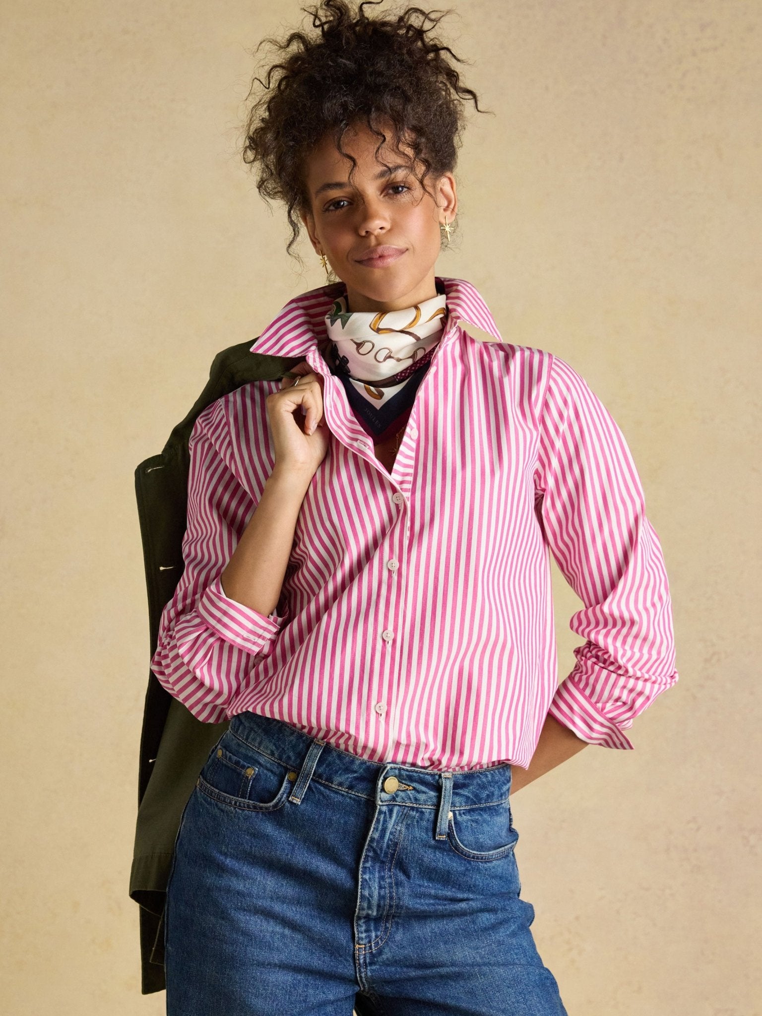 Joules Classic Poplin Shirt for ladies – Womens Long Sleeve Cotton Button-Up blouse Joules Shirt