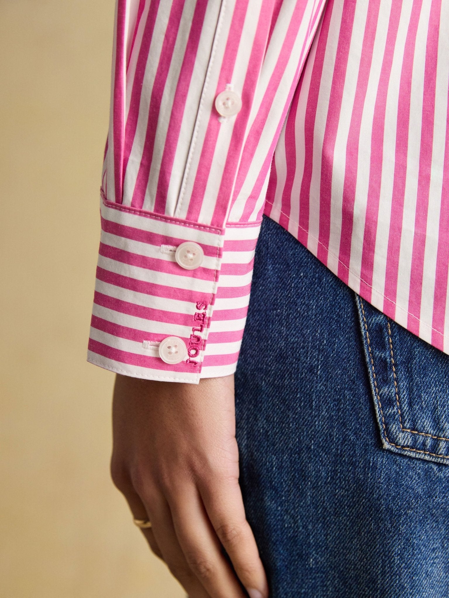 Joules Classic Poplin Shirt for ladies – Womens Long Sleeve Cotton Button-Up blouse Joules Shirt