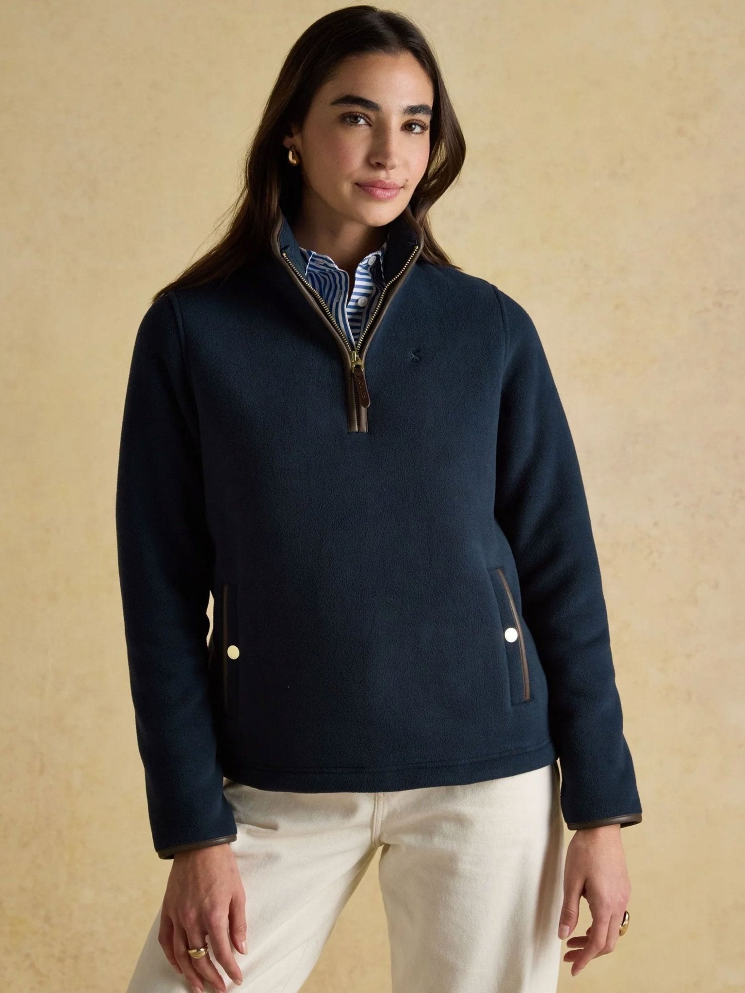 Joules Heritage womens 1/4 Zip - Ladies fleece quarter zip with pockets Joules Fleece & Gilet