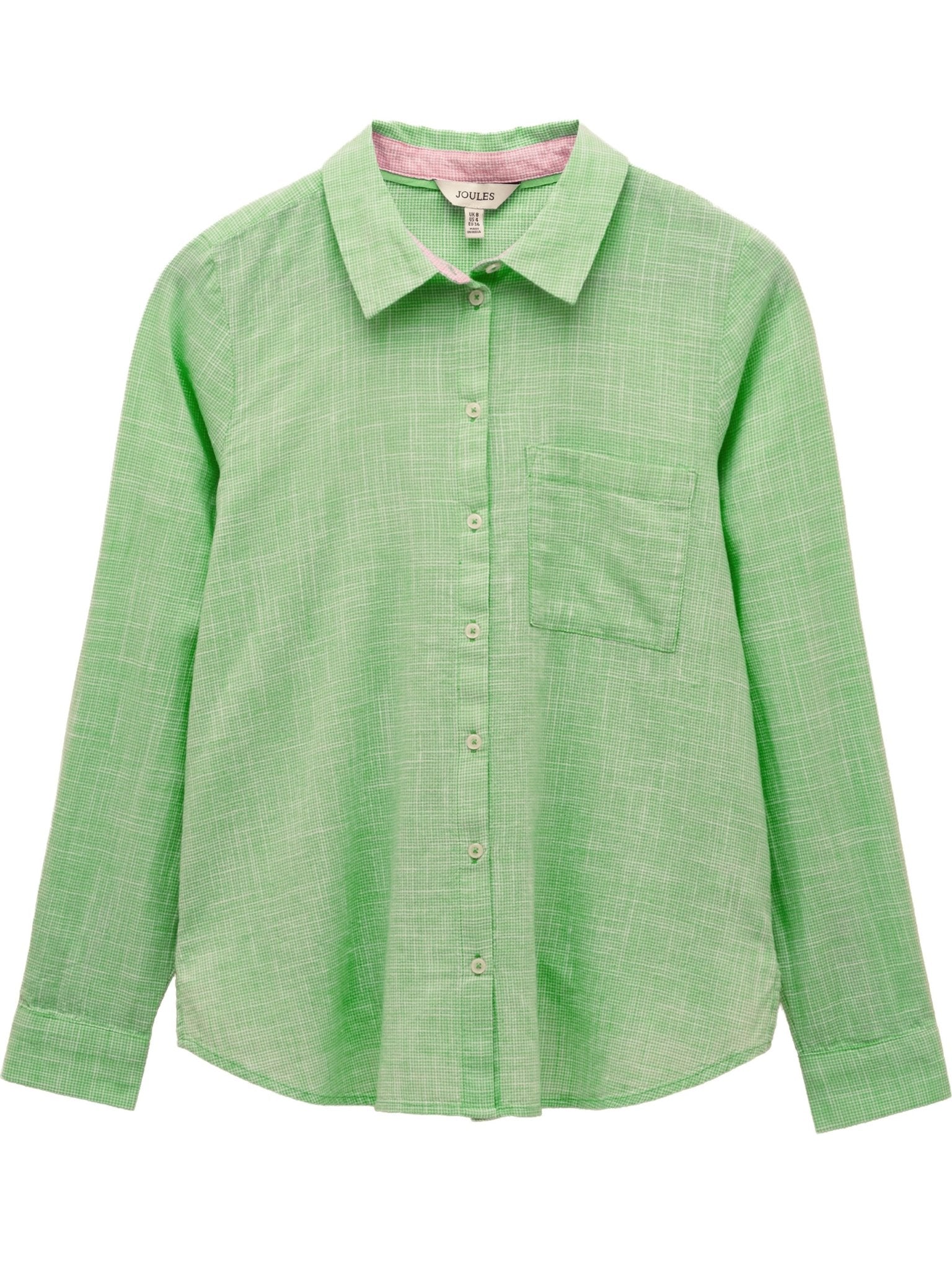 Joules Ida Ladies Cotton Shirt Long Sleeve Button-Down Smart Casual Blouse with Curved Hem Joules Shirt