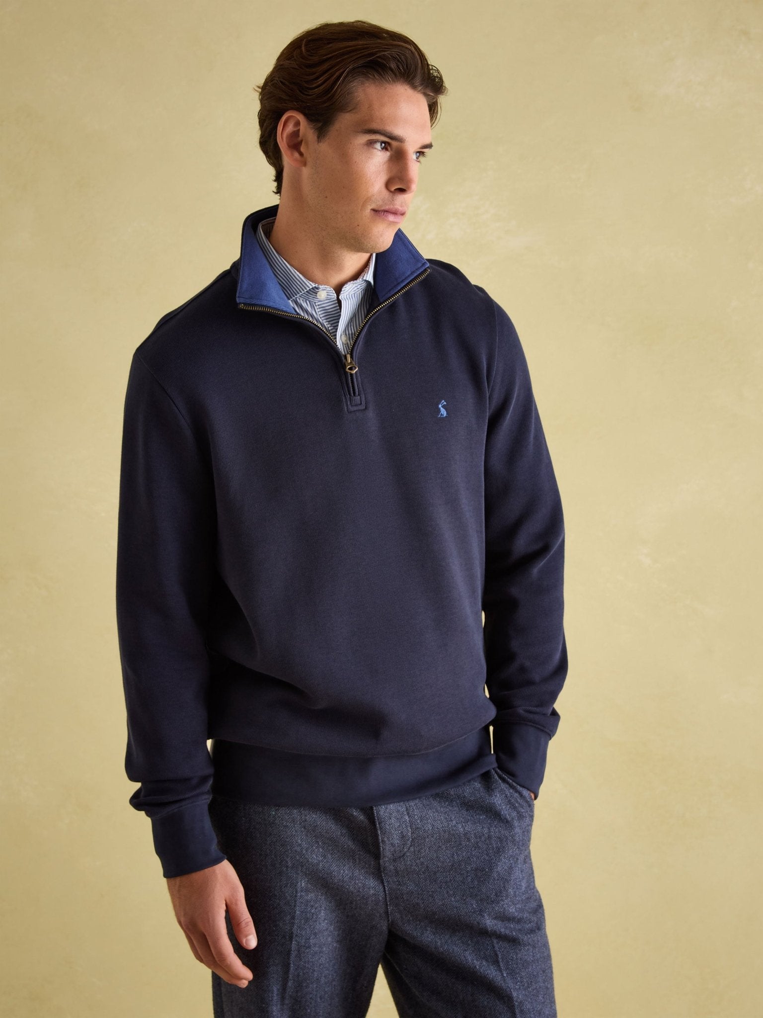 Joules - Joules Alistair 1/4 Zip Mens Sweatshirt - 1/4 Zip / Pullover - 100% Cotton