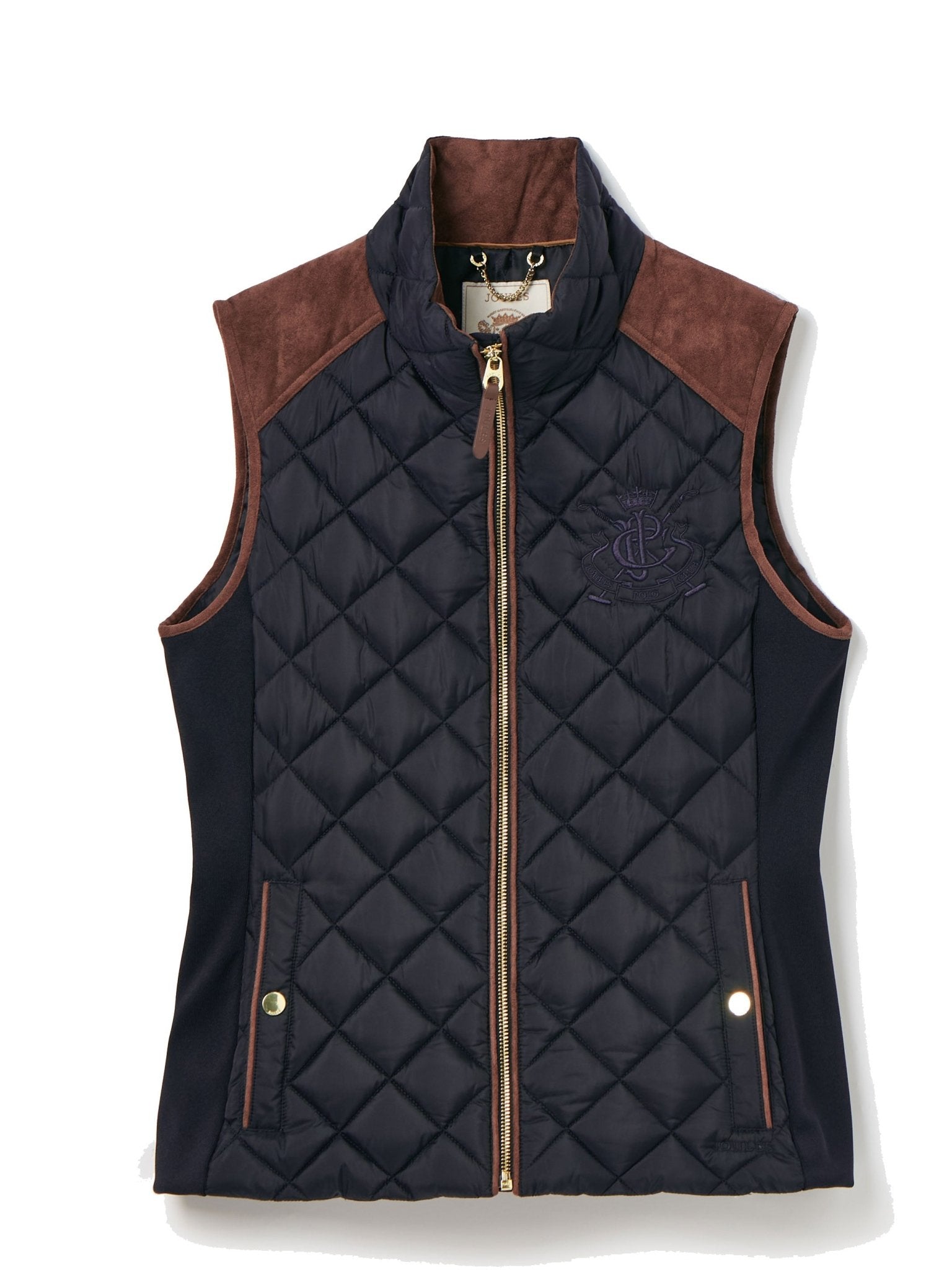 Joules - Joules Braemar Luxe Showerproof Quilted Ladies Gilet, womens waistcoat / Bodywarmer