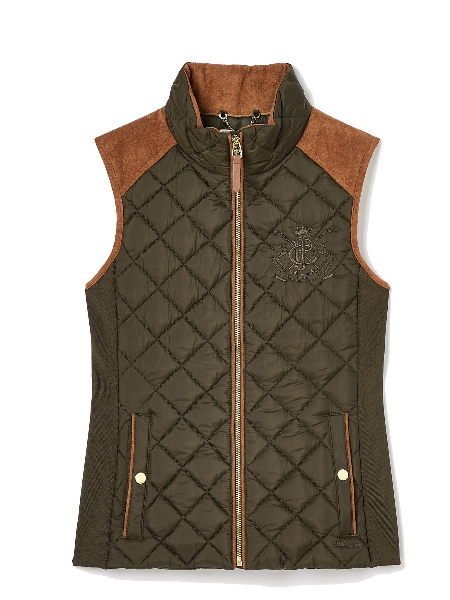 Joules - Joules Braemar Luxe Showerproof Quilted Ladies Gilet, womens waistcoat / Bodywarmer