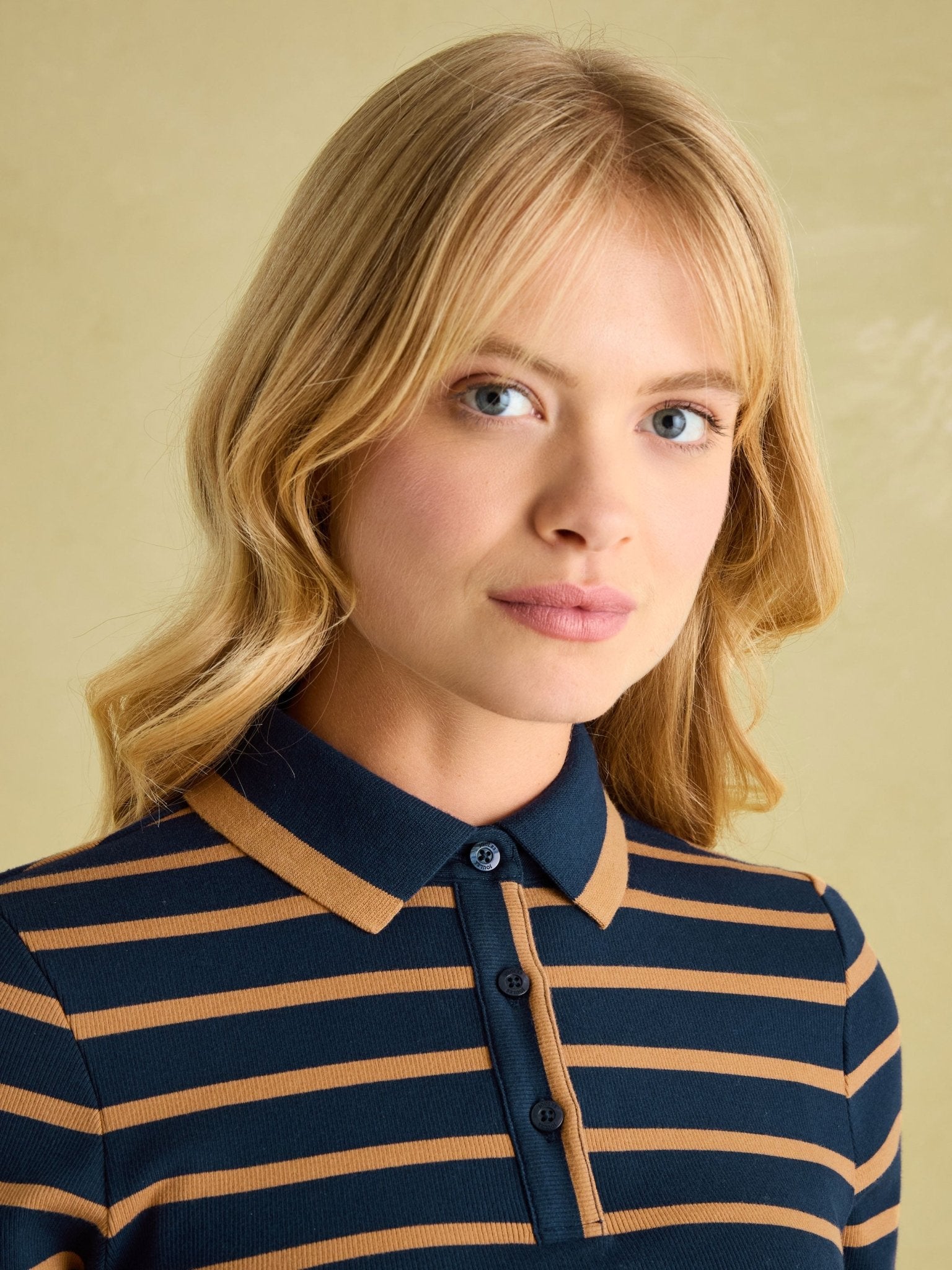 Joules - Joules Fairfield Long Sleeve Ribbed Polo Shirt / Ladies shirt