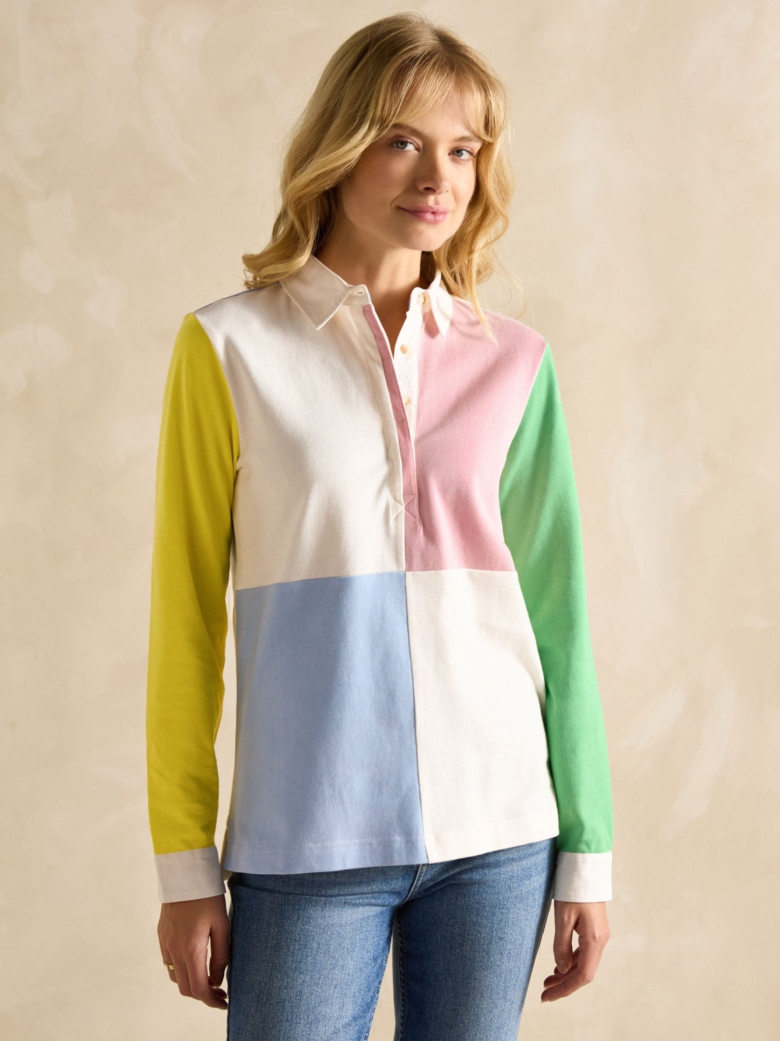 Joules - Joules Falmouth Multi Hotch Potch Collared Rugby Shirt / Ladies shirt