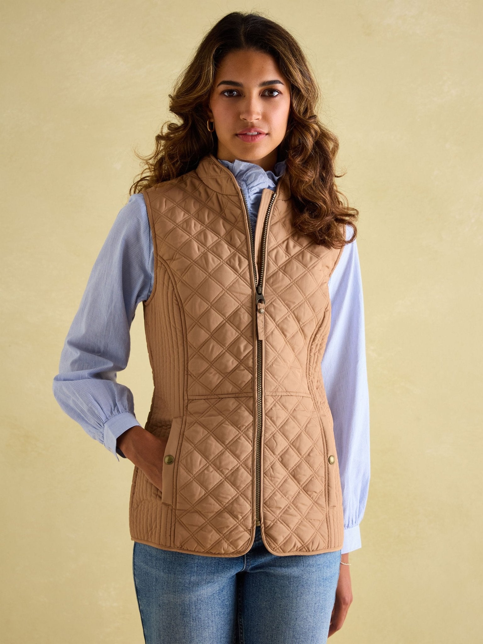 Joules - Joules Minx Navy Showerproof Diamond Quilted Gilet ladies waistcoat / bodywarmer