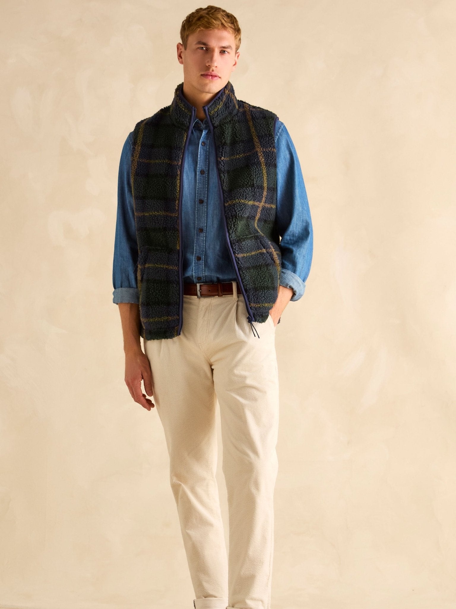 Joules - Joules Otis Borg Fleece Mens Gilet / Mens waistcoat / Bodywarmer