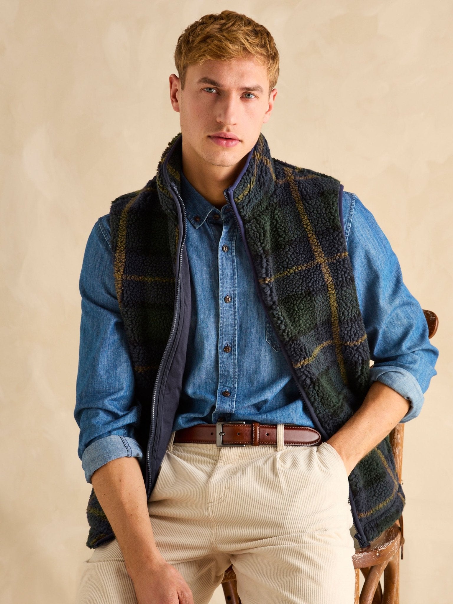 Joules - Joules Otis Borg Fleece Mens Gilet / Mens waistcoat / Bodywarmer