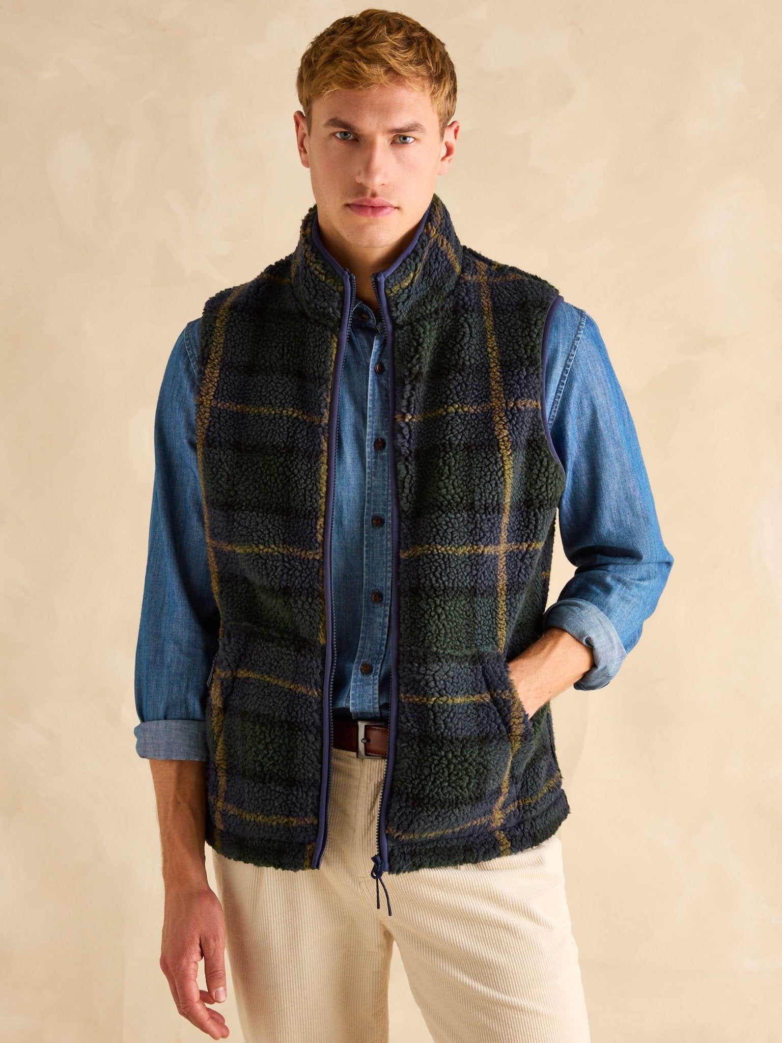 Joules - Joules Otis Borg Fleece Mens Gilet / Mens waistcoat / Bodywarmer