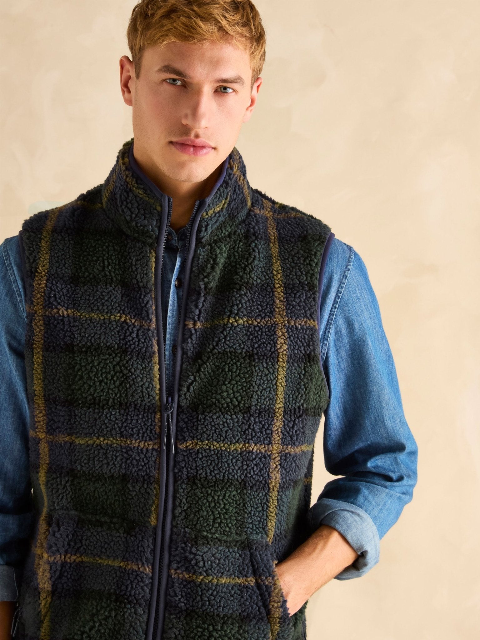 Joules - Joules Otis Borg Fleece Mens Gilet / Mens waistcoat / Bodywarmer