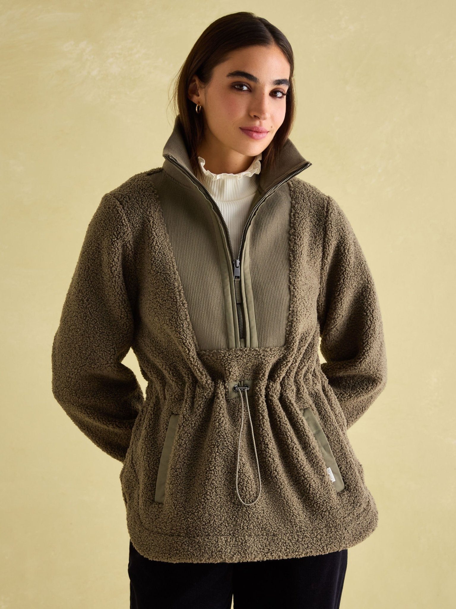 Joules - Joules Thurlston Neutral Borg Fleece / Ladies Fleece Jumper
