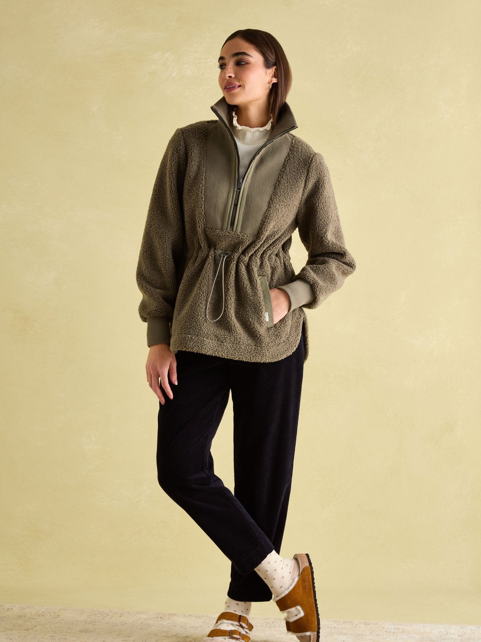 Joules - Joules Thurlston Neutral Borg Fleece / Ladies Fleece Jumper